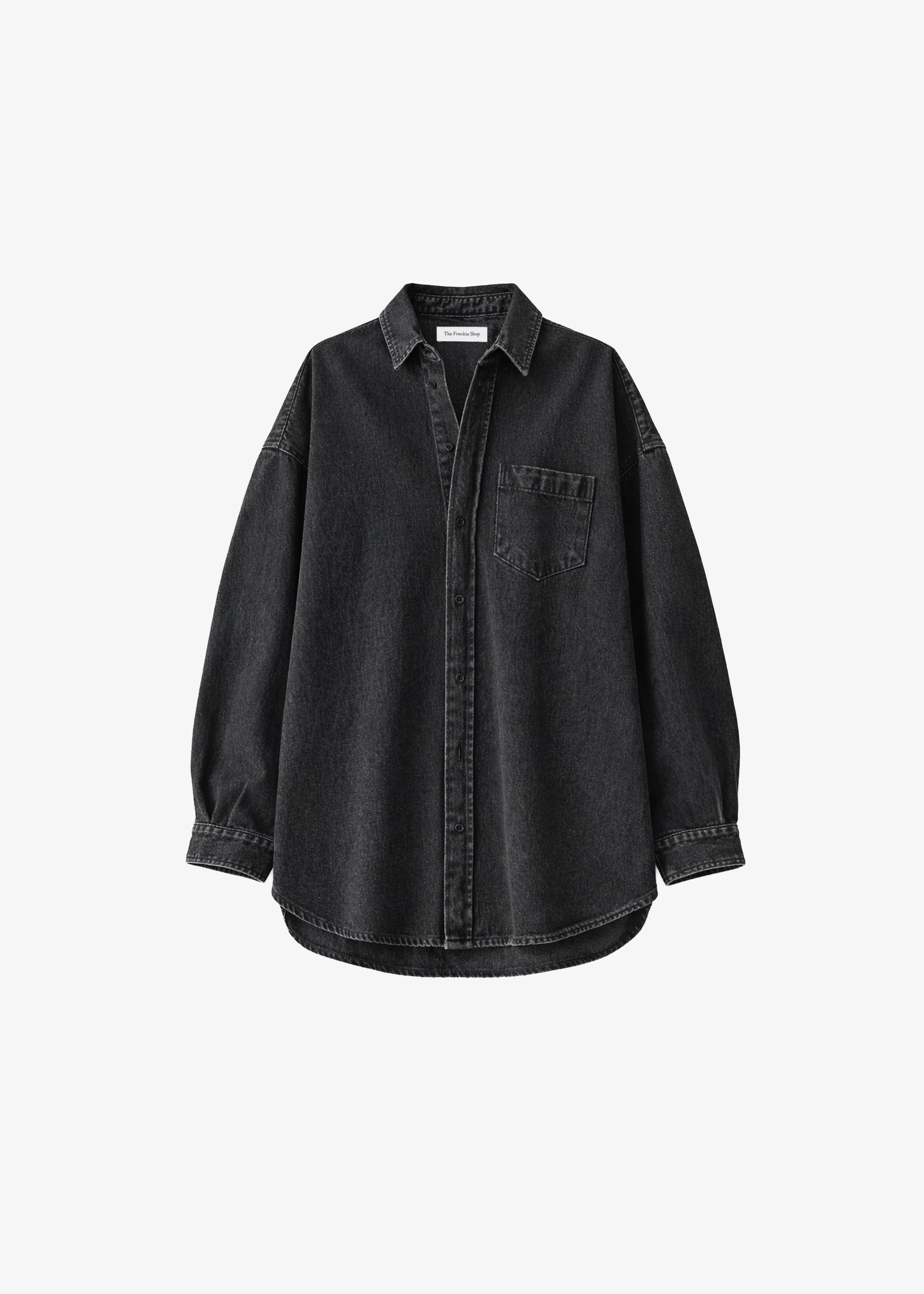 Belvis Oversized Denim Shirt - Black Wash - Image 6