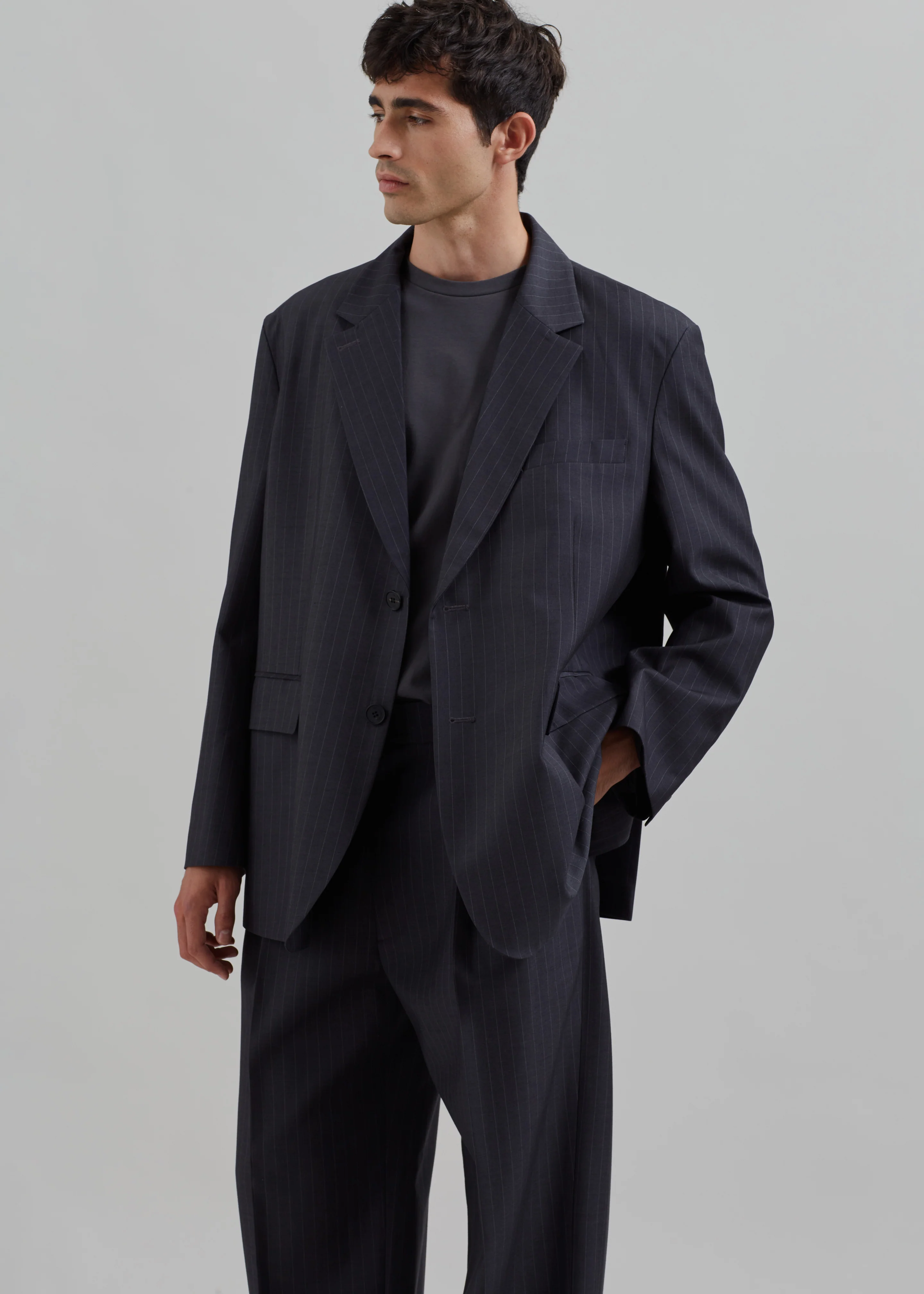 Beo Blazer - Charcoal/White Pinstripe - Image 6