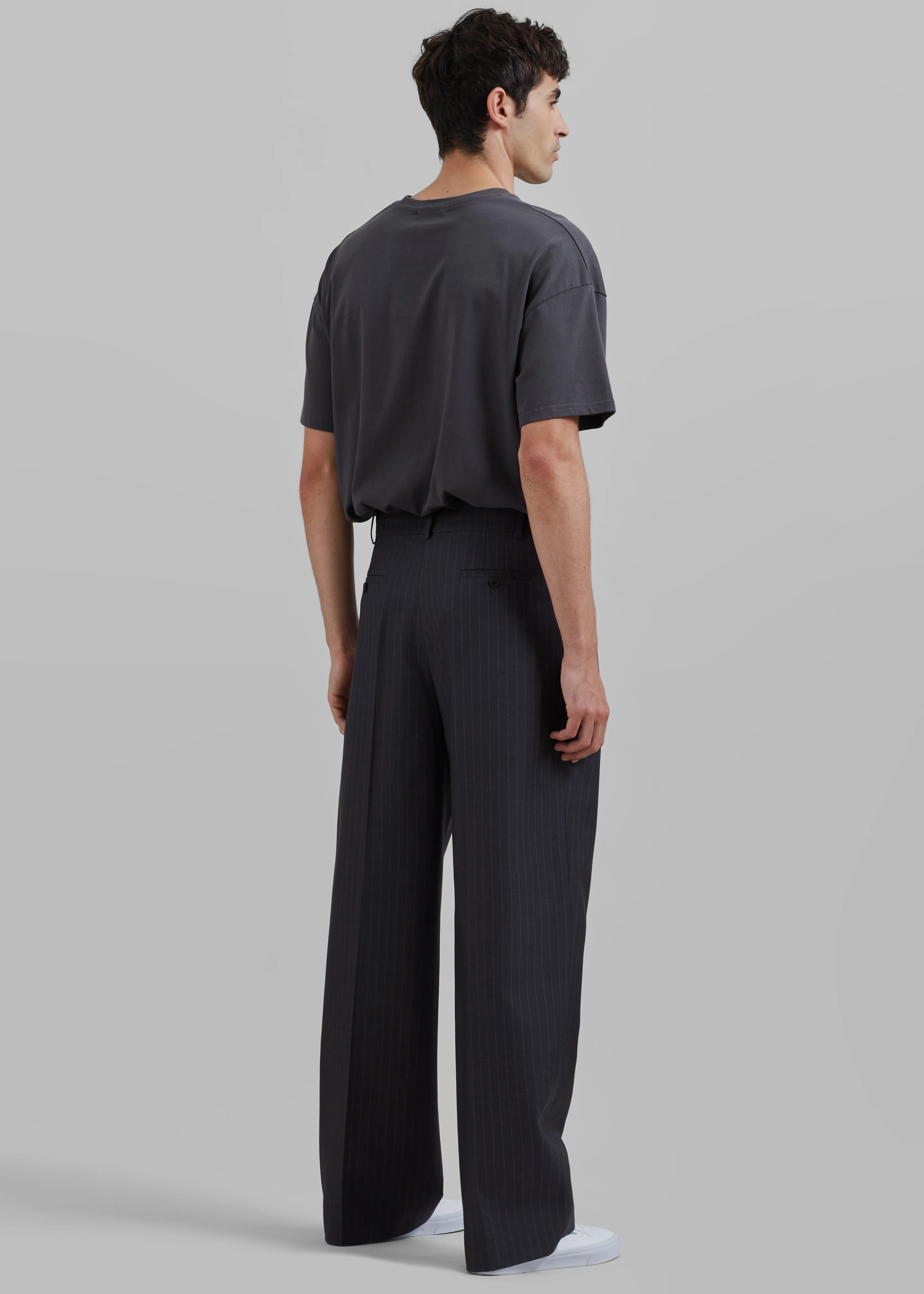 Beo Suit Pants - Charcoal/White Pinstripe - Image 9