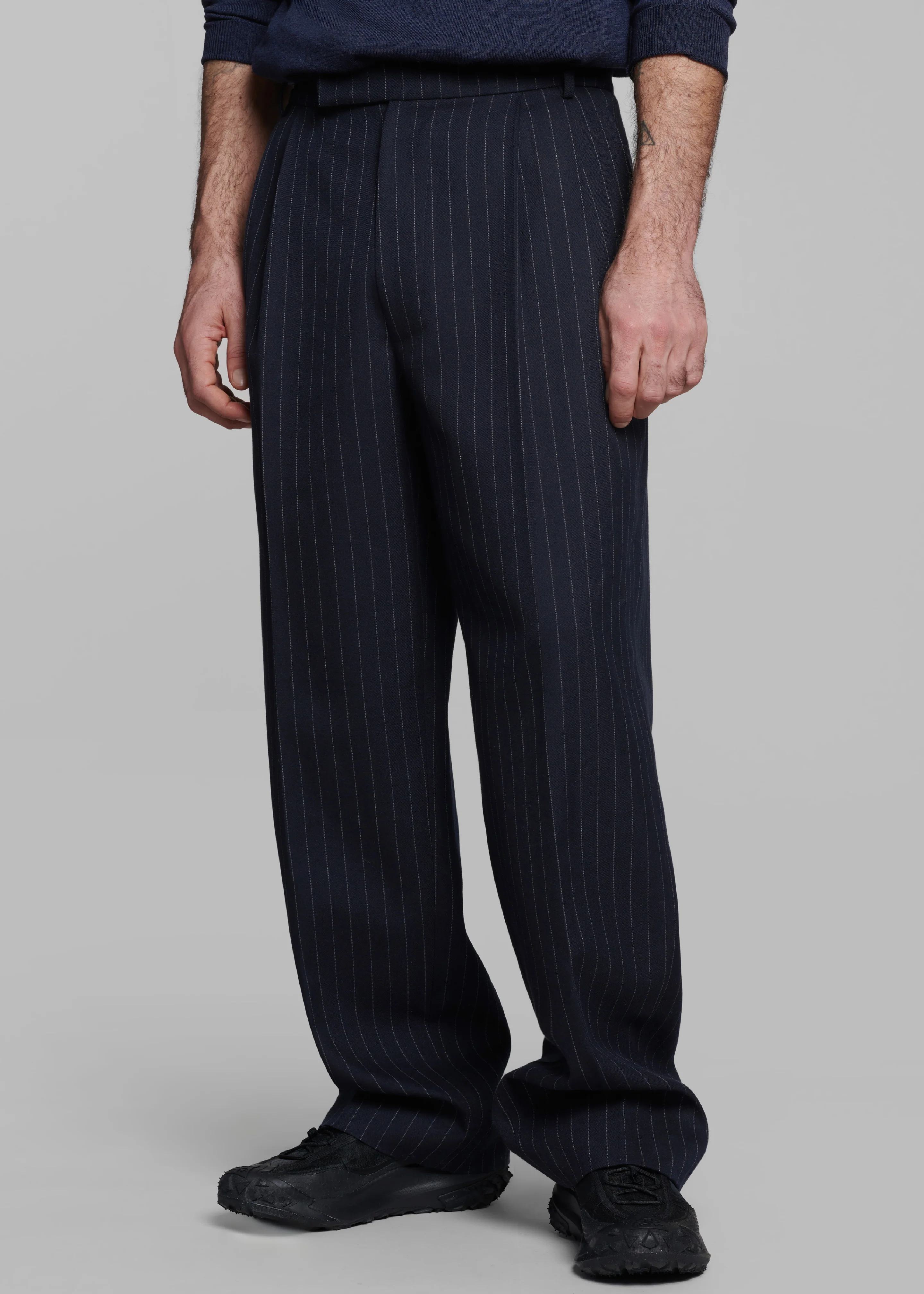 Beo Suit Pants - Navy/White Pinstripe - Image 2