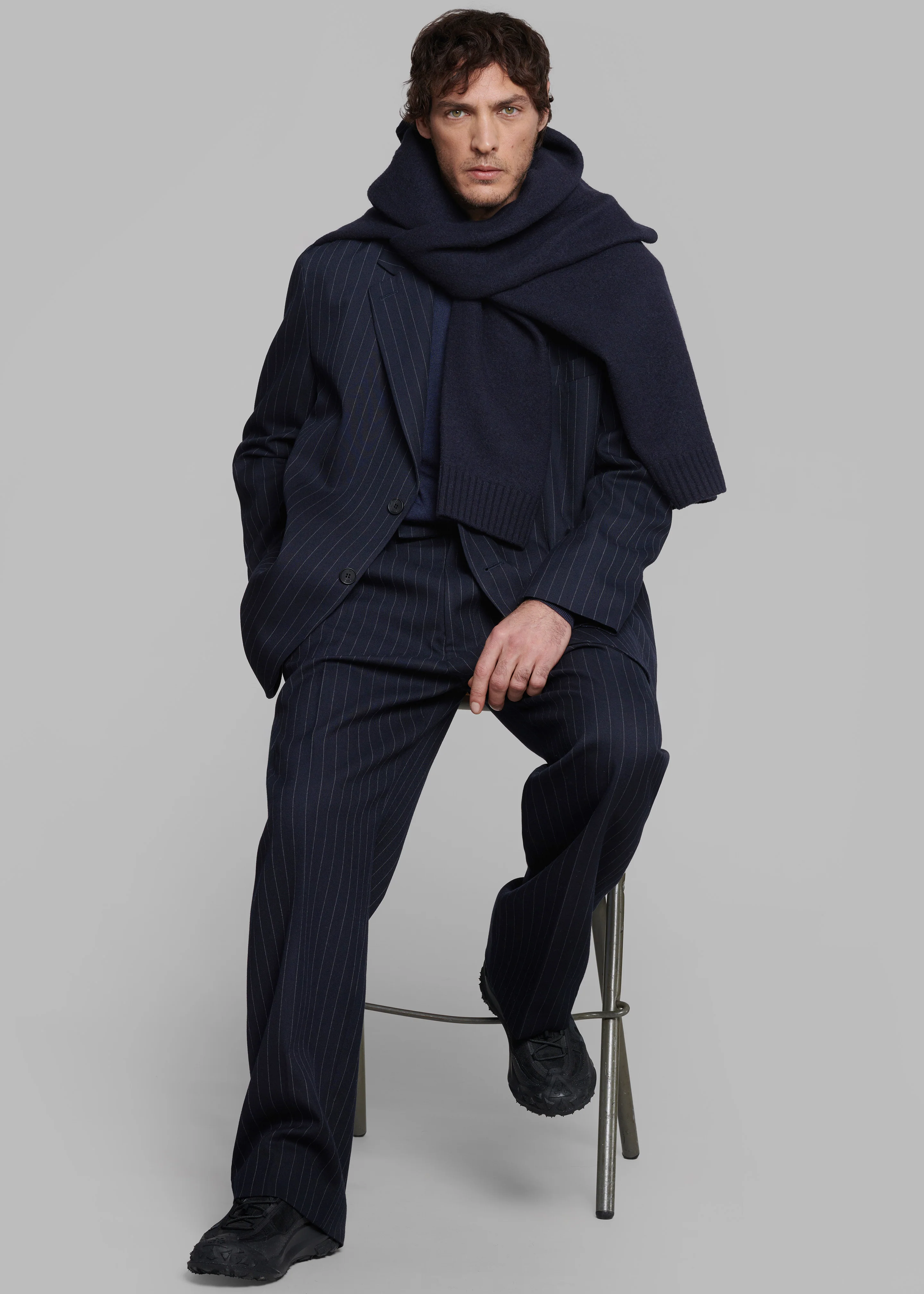 Beo Suit Pants - Navy/White Pinstripe - Image 9
