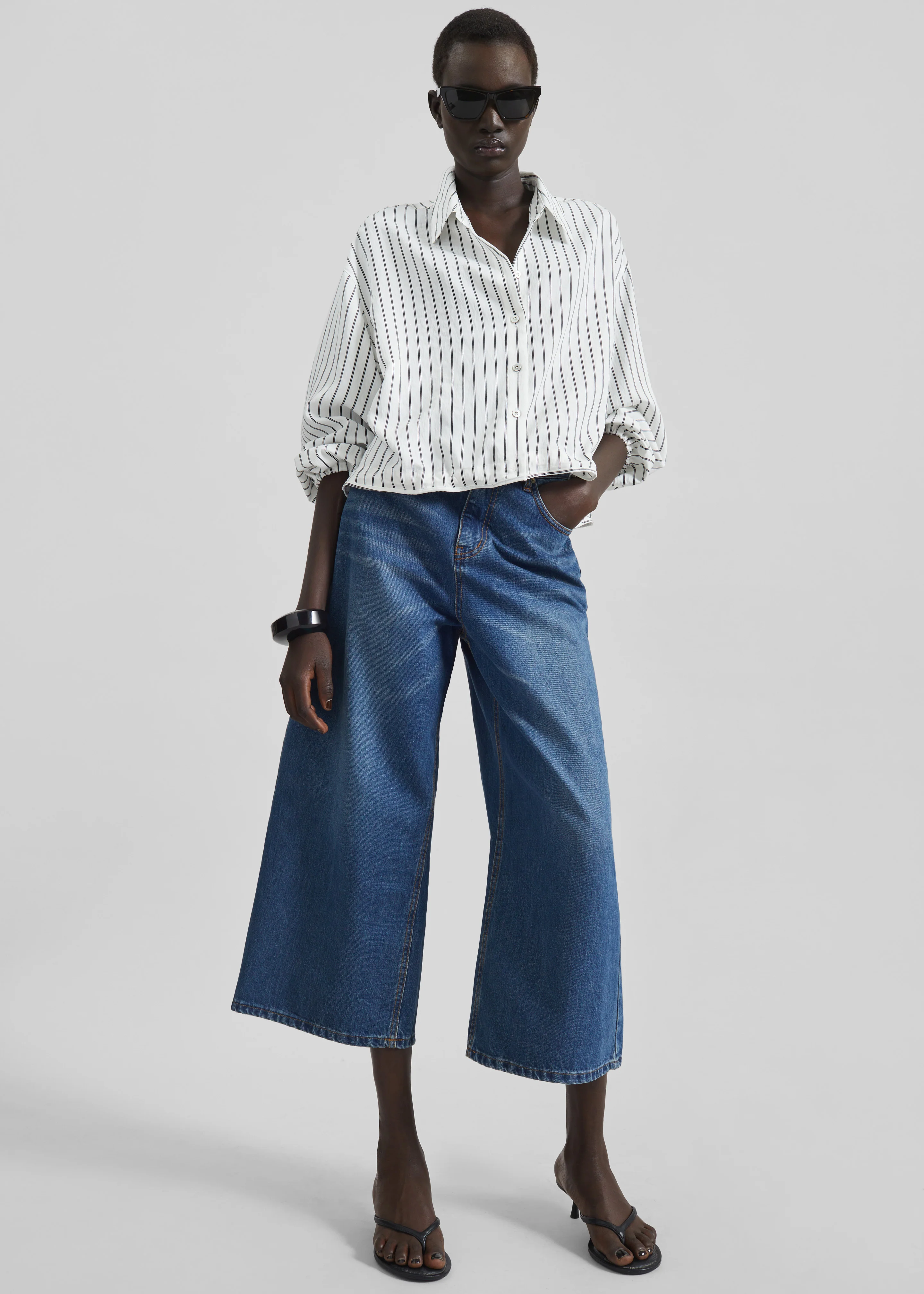 Besdon Denim Culottes - Medium Wash - Image 3