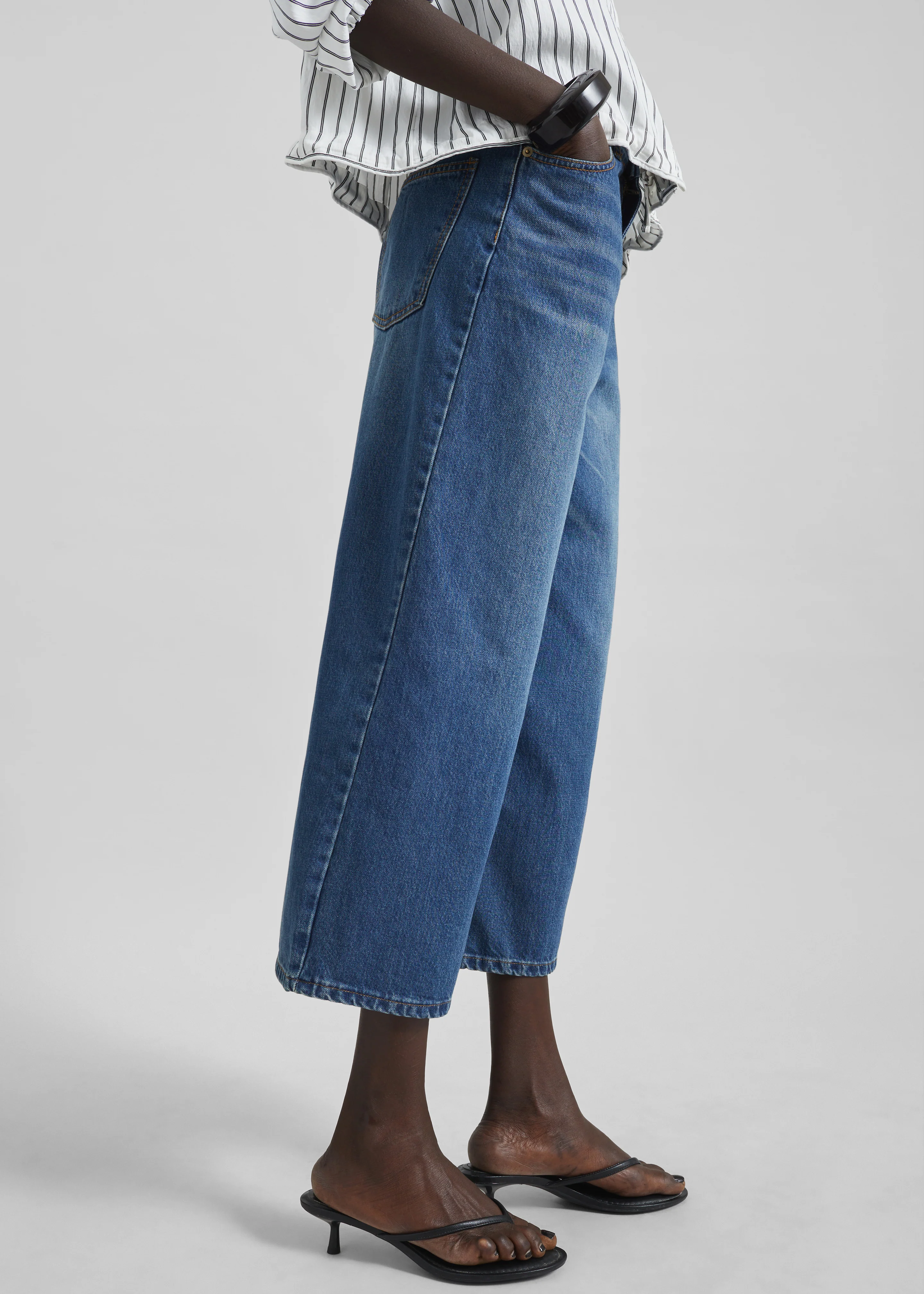 Besdon Denim Culottes - Medium Wash - Image 6