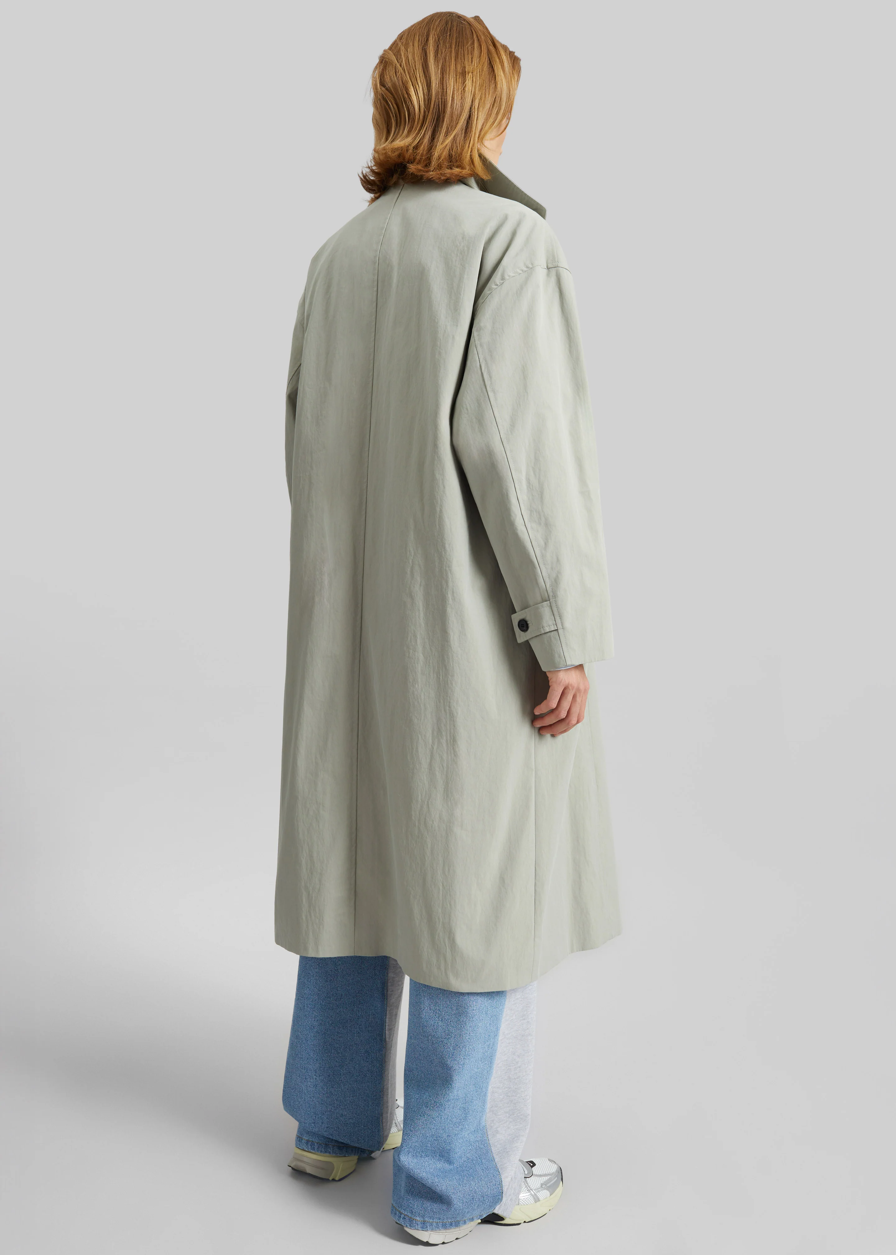 Besme Layered Trench Coat - Sage - Image 8