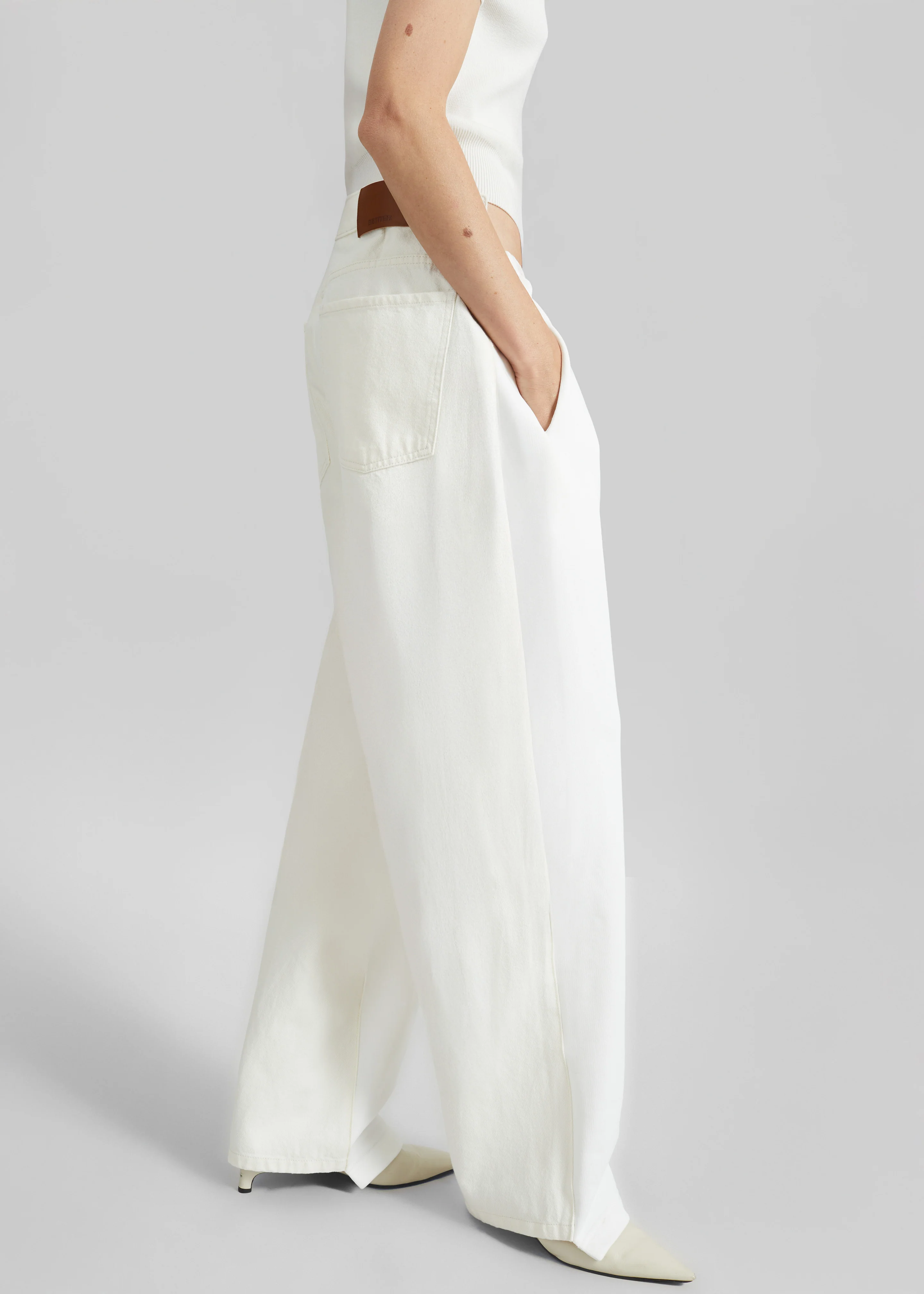 Bettter Track Denim Trousers - White - Image 3