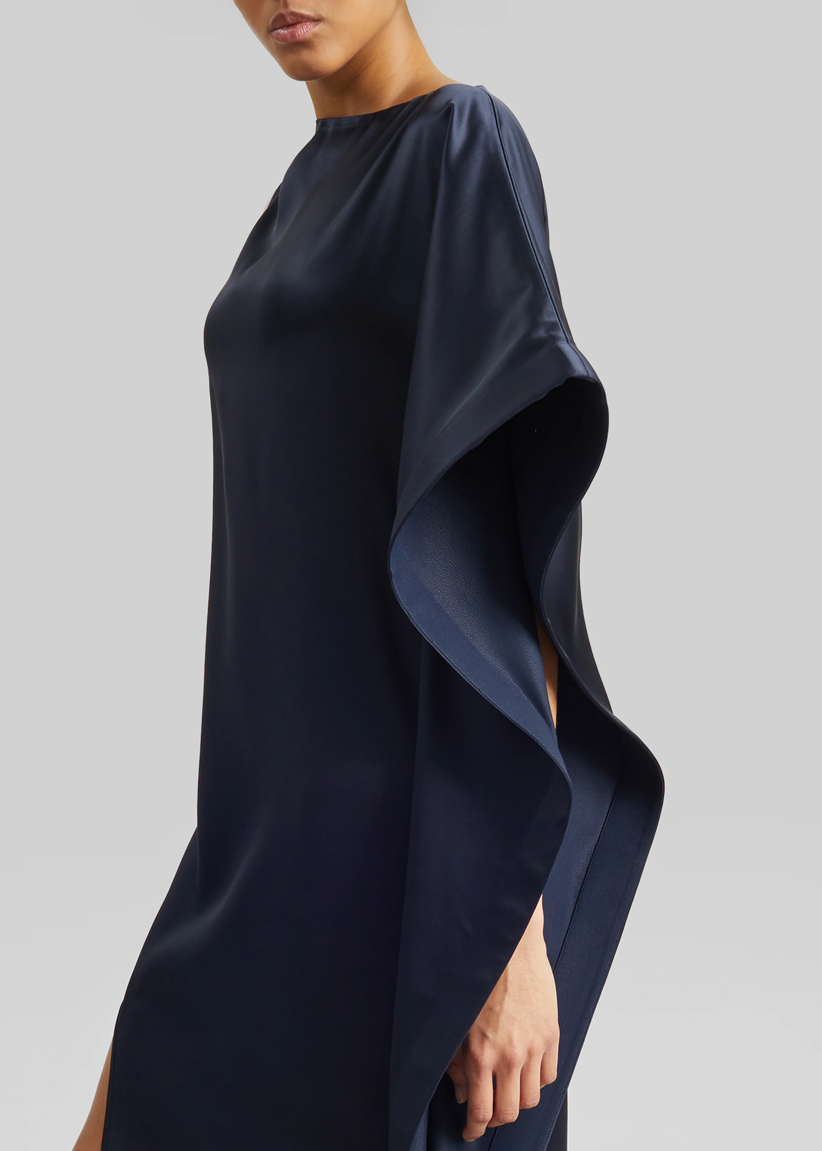 Bevza Asymmetric Maxi Dress - Dark Ink Navy - Image 2