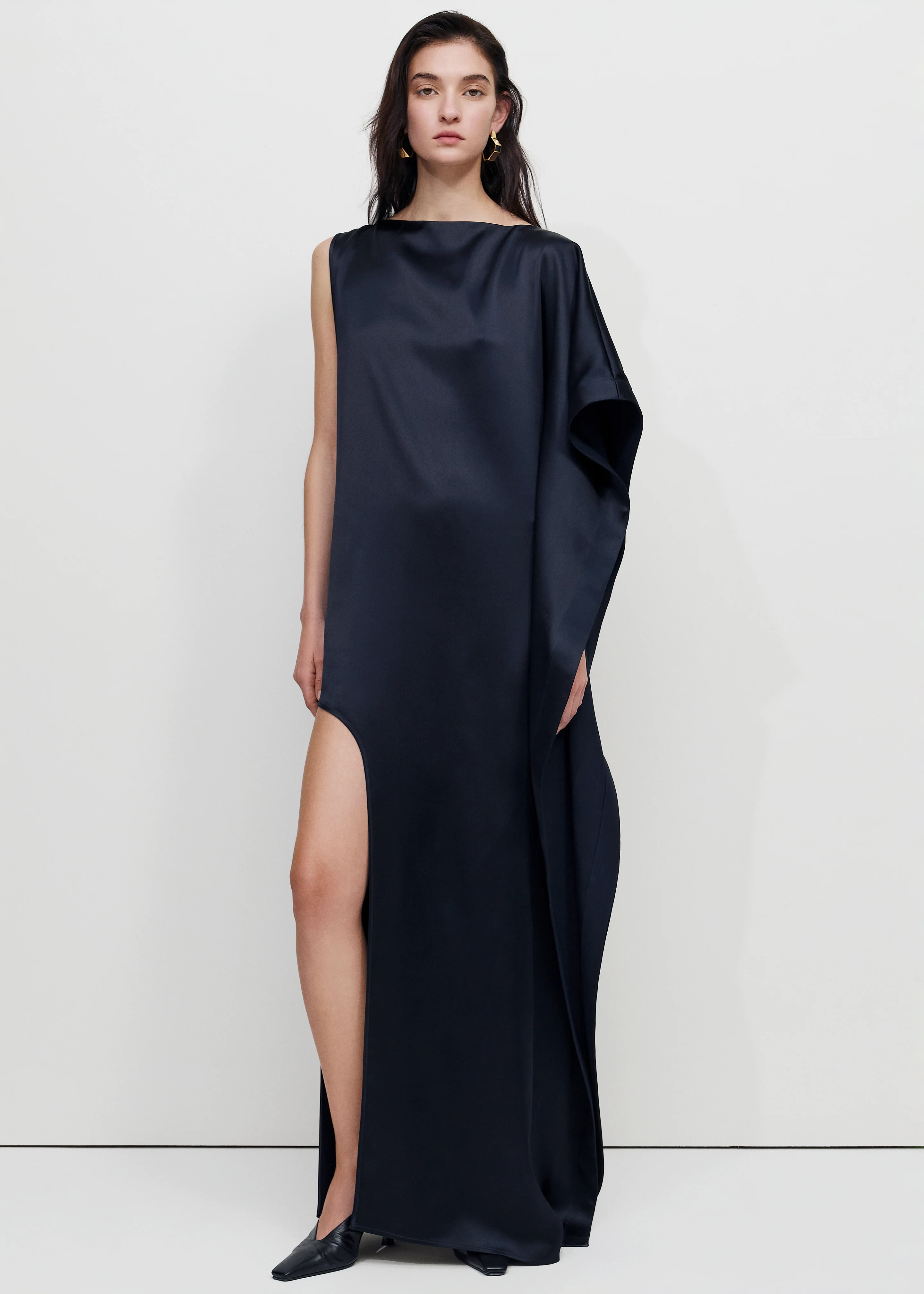Bevza Asymmetric Maxi Dress - Dark Ink Navy - Image 6