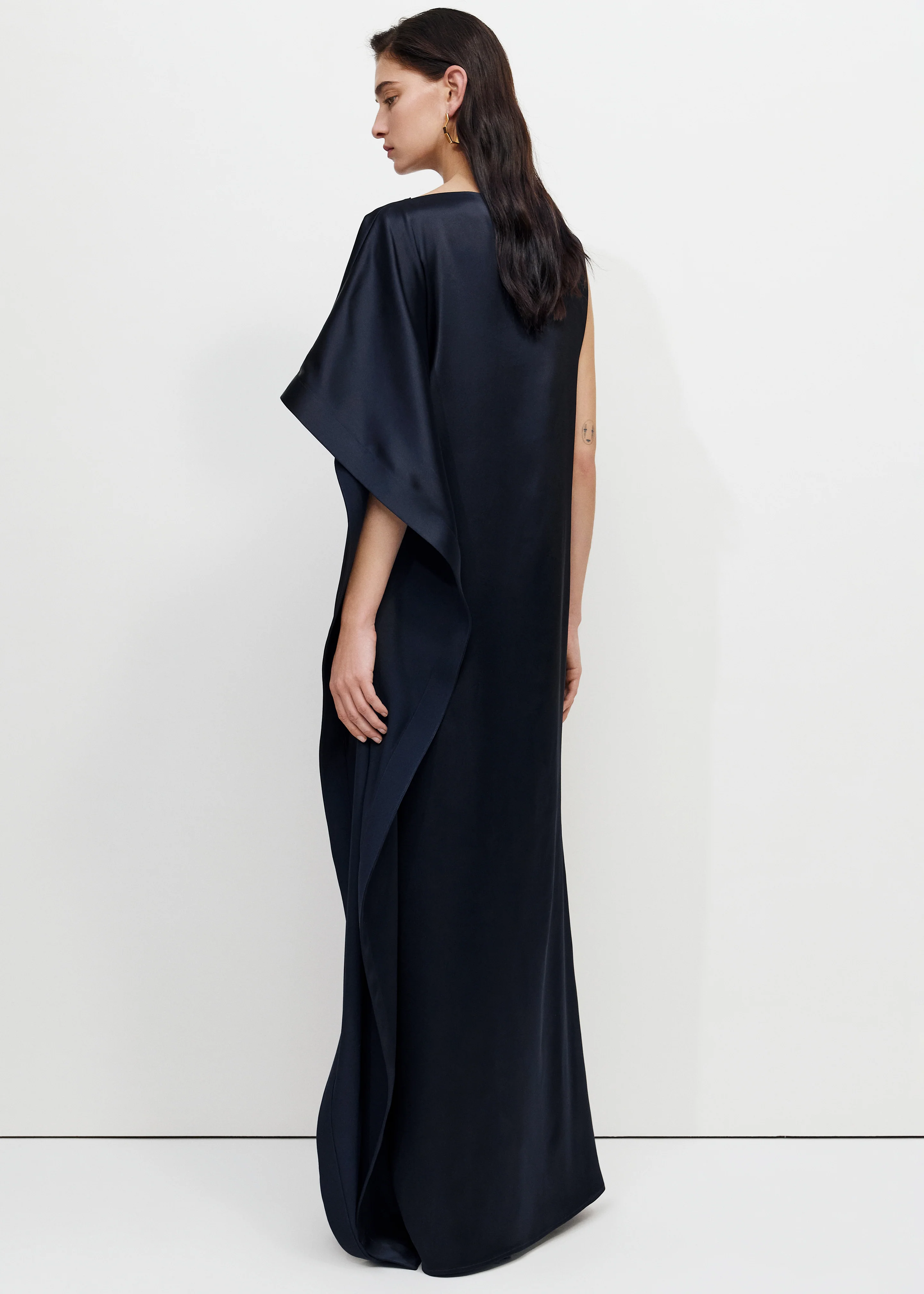 Bevza Asymmetric Maxi Dress - Dark Ink Navy - Image 7