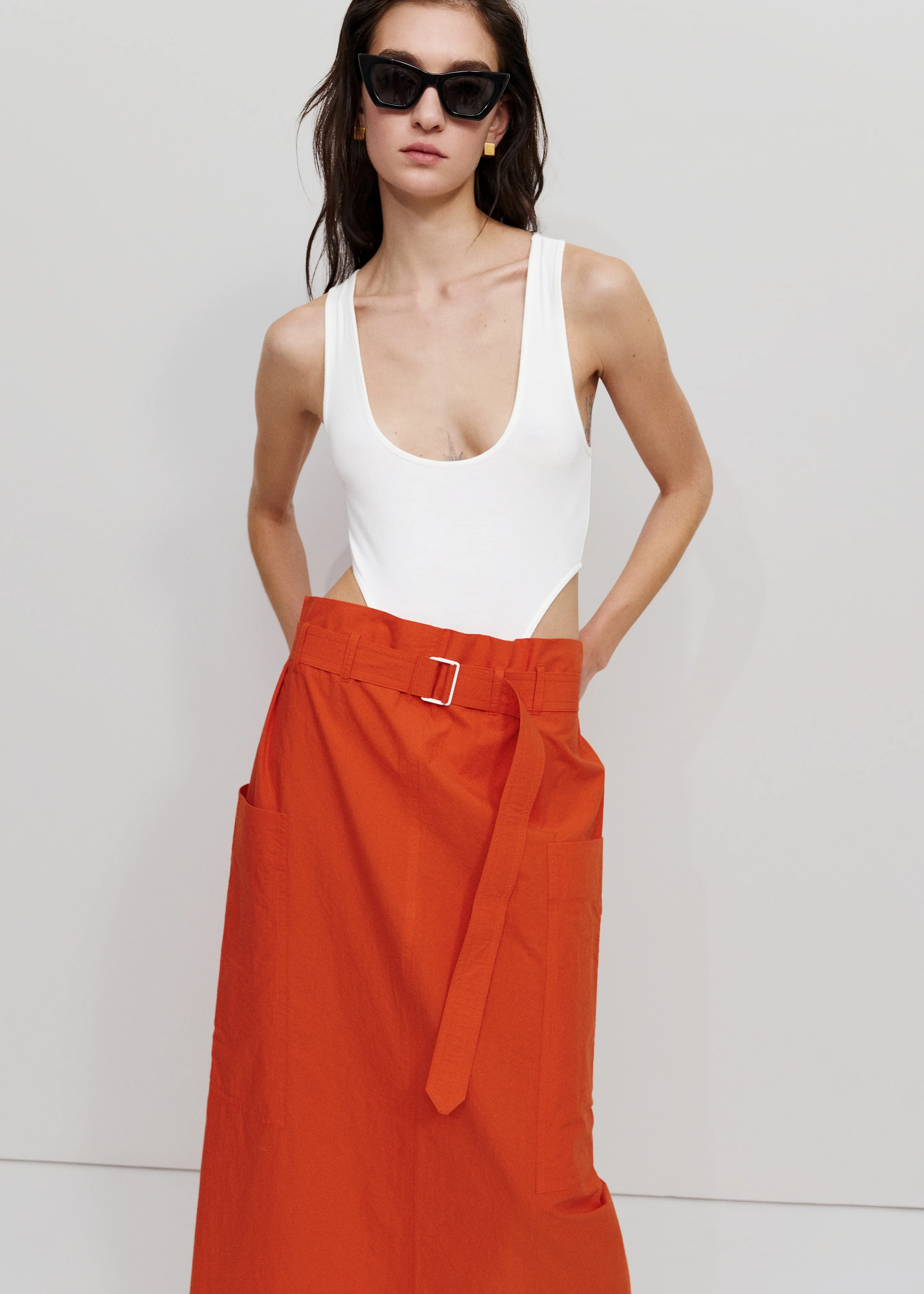 Bevza Red House Skirt - Carrot Red