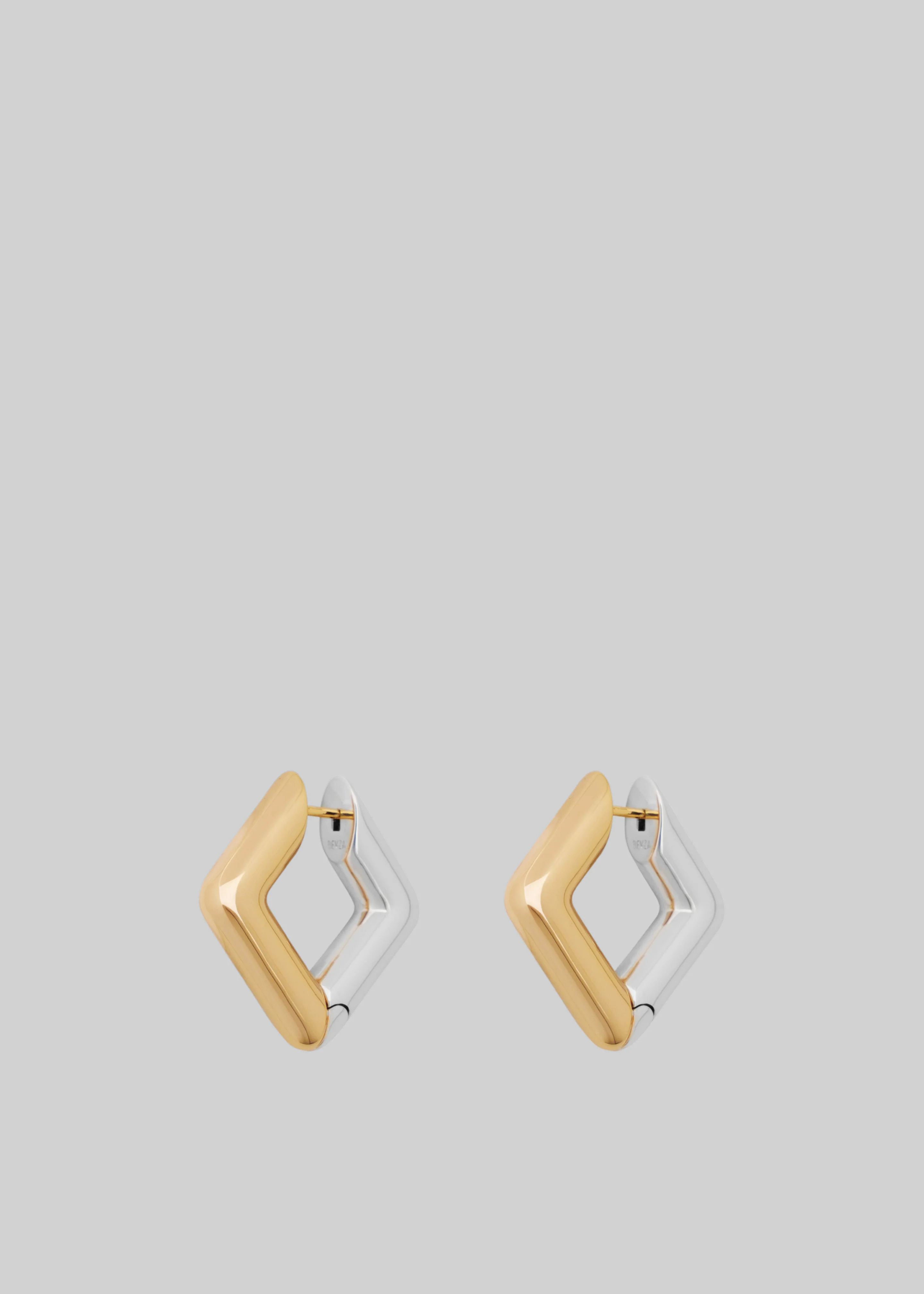 Bevza Square Earrings - Golden/Silver