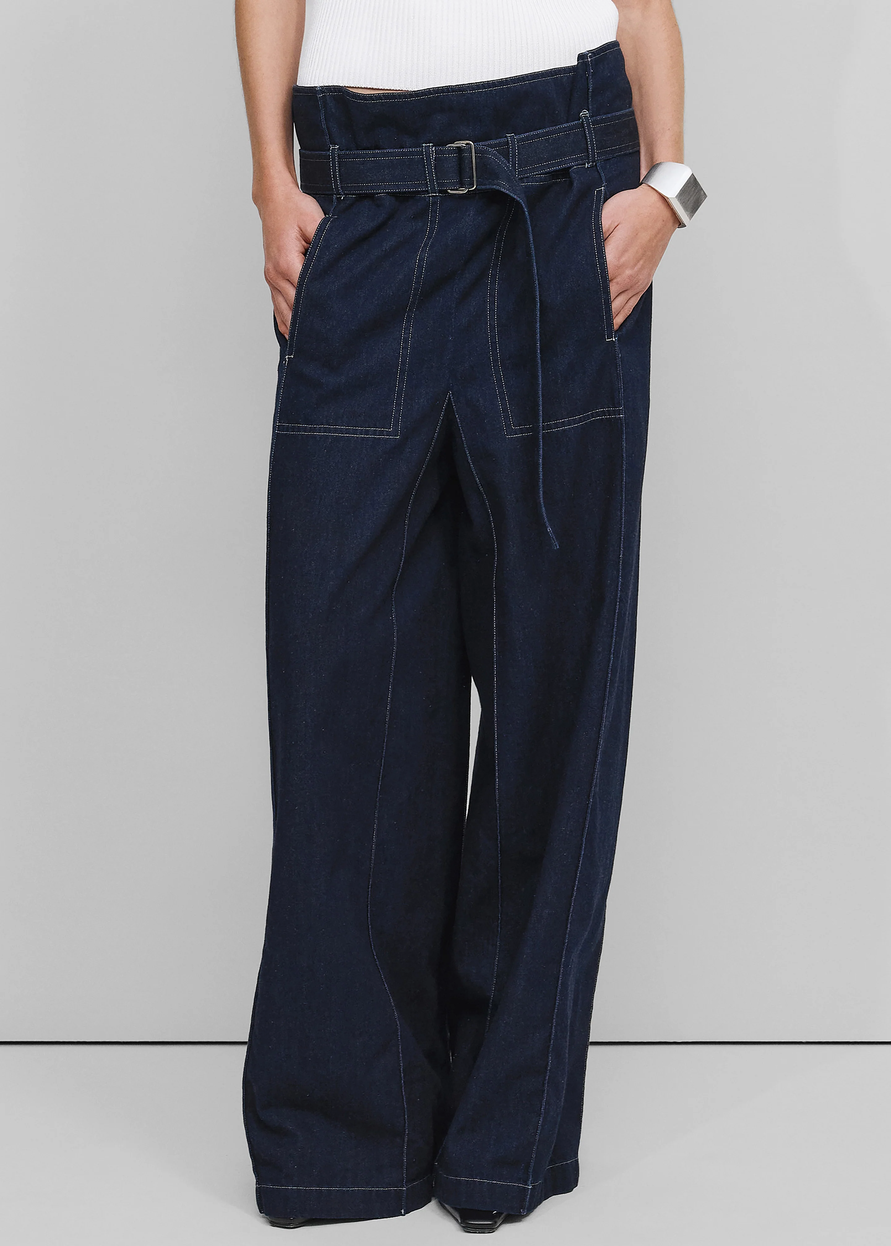 Bevza Square Jeans - Navy - Image 2
