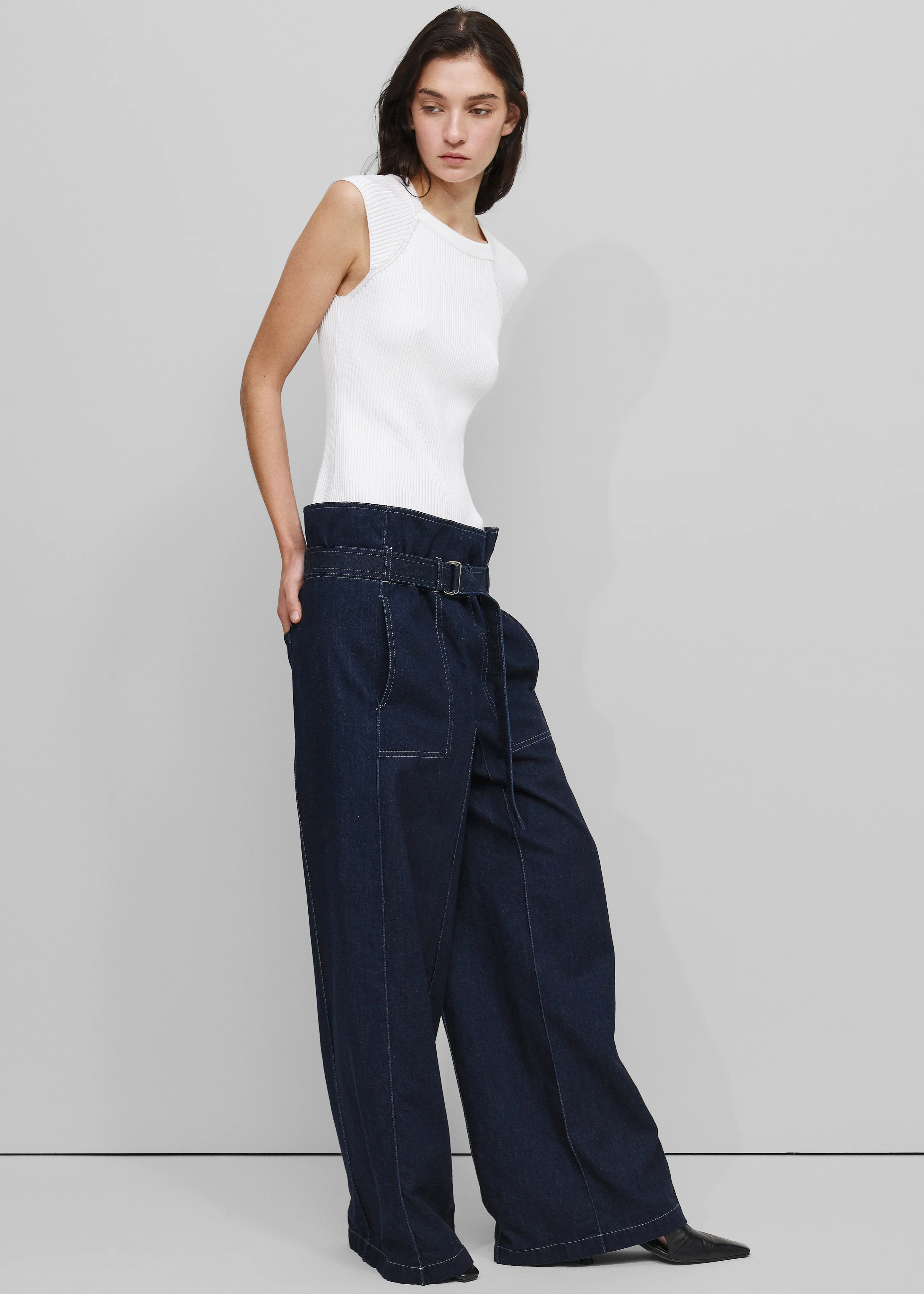 Bevza Square Jeans - Navy - Image 3