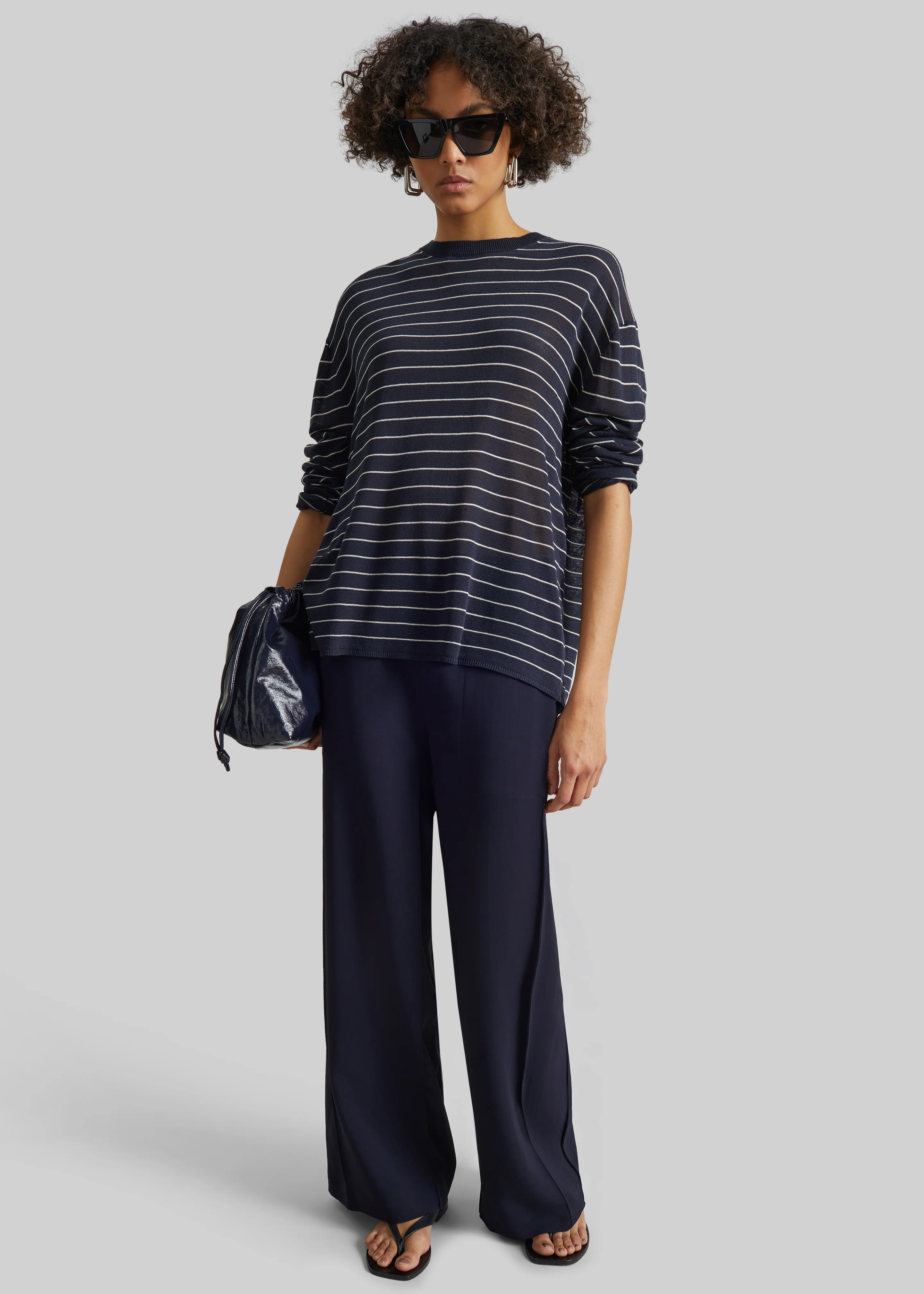 Bevza Wide Leg Culottes - Dark Ink Navy - Image 5