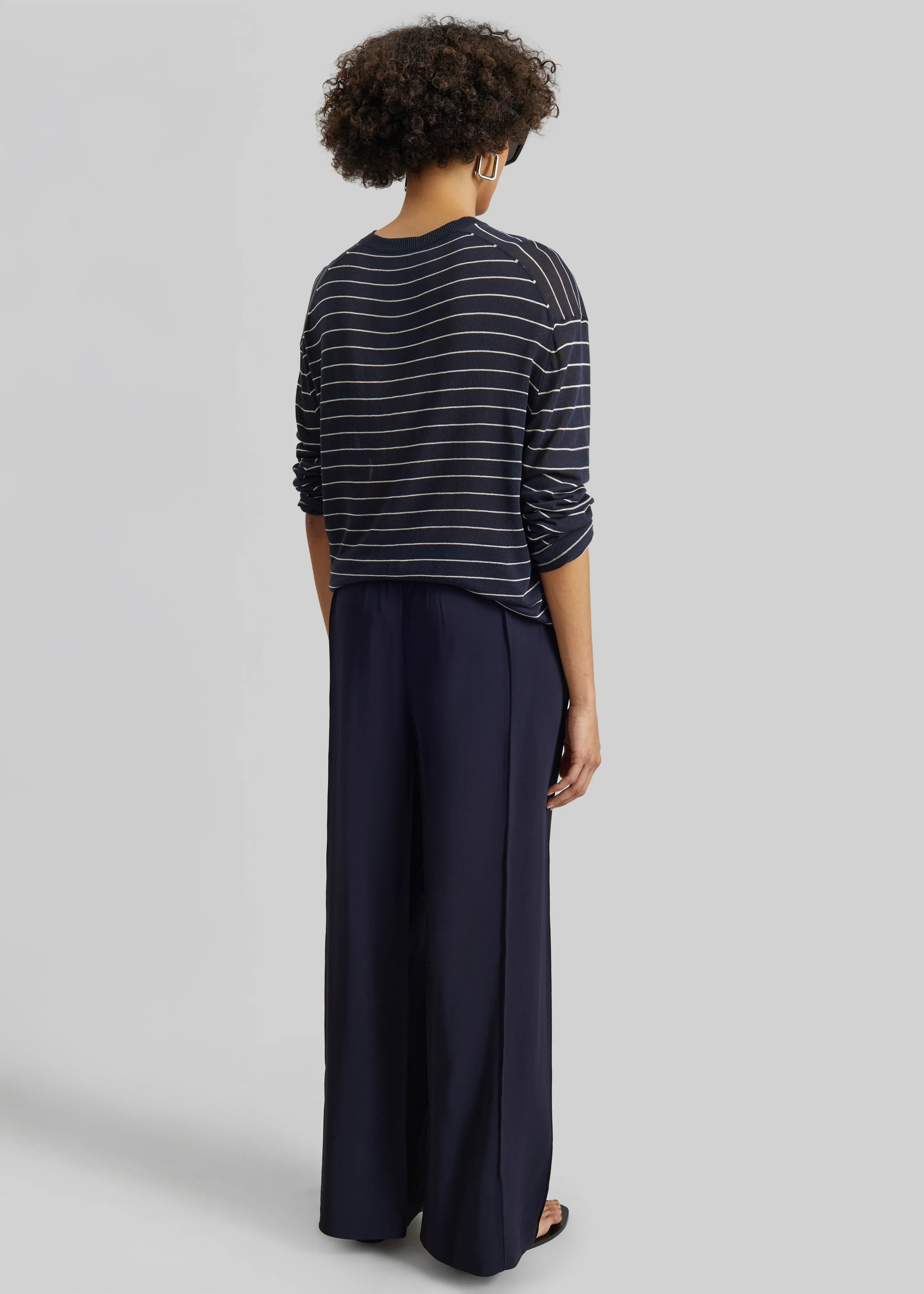 Bevza Wide Leg Culottes - Dark Ink Navy - Image 7