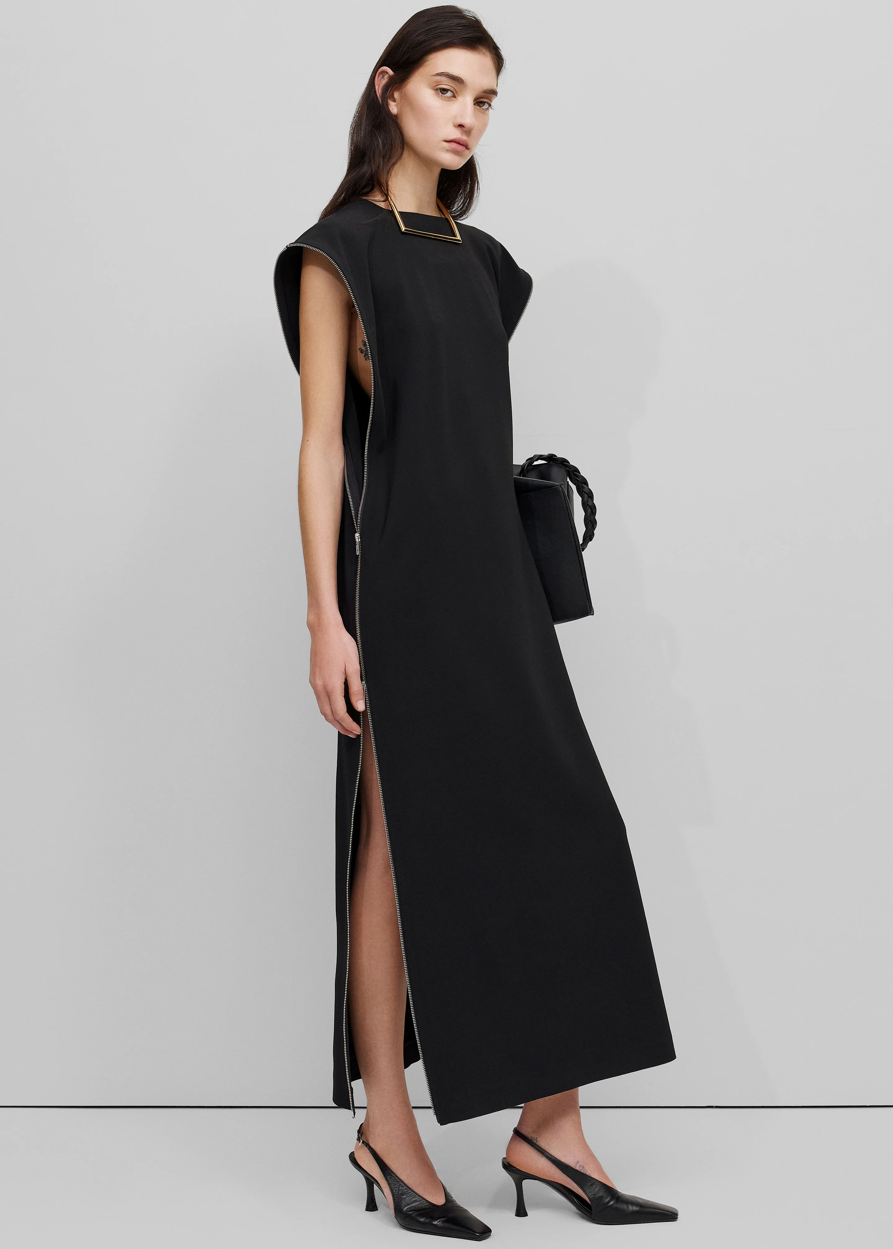 Bevza Zipper Dress - Black - Image 2