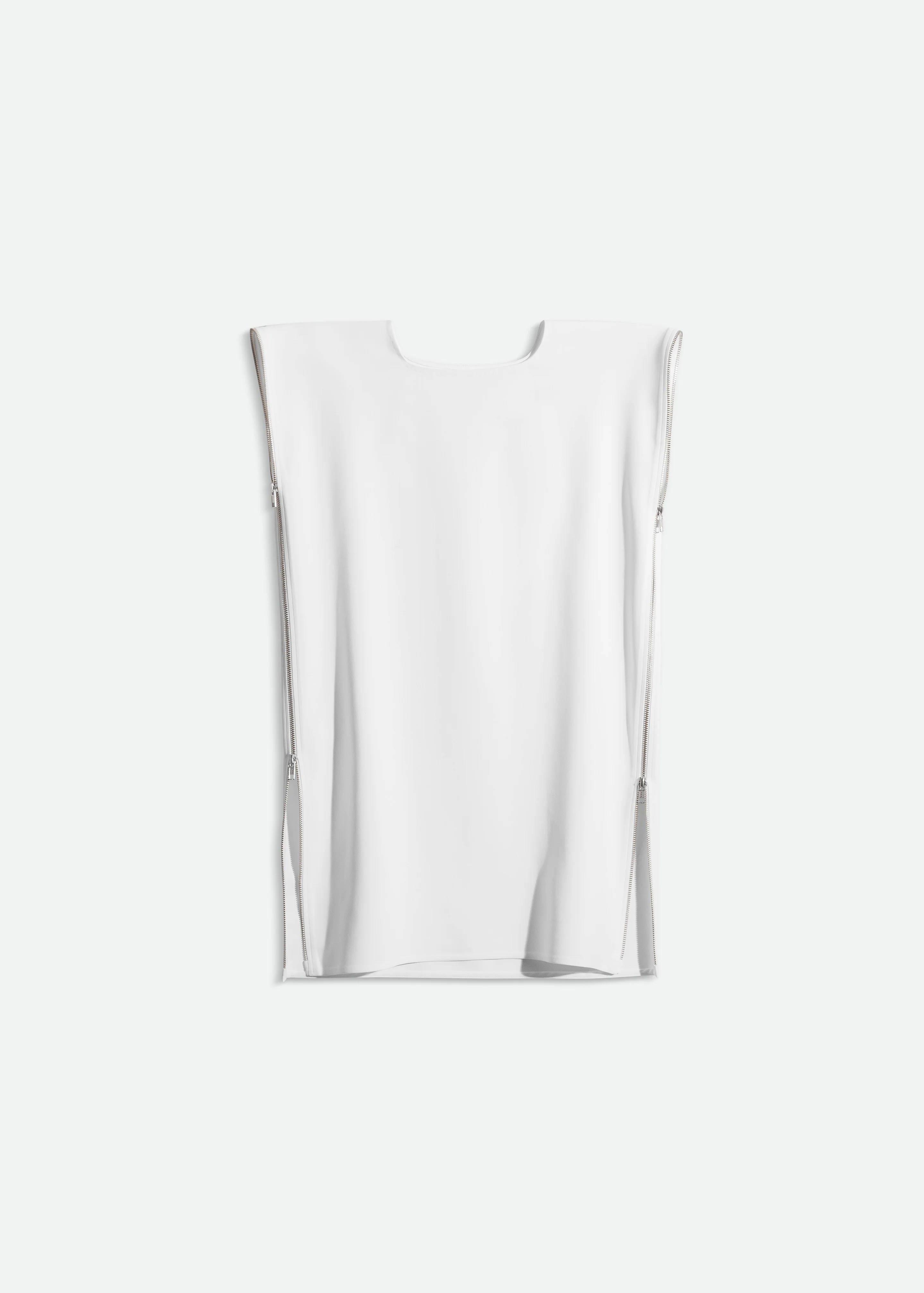 Bevza Zipper Tunic Top - White - Image 5