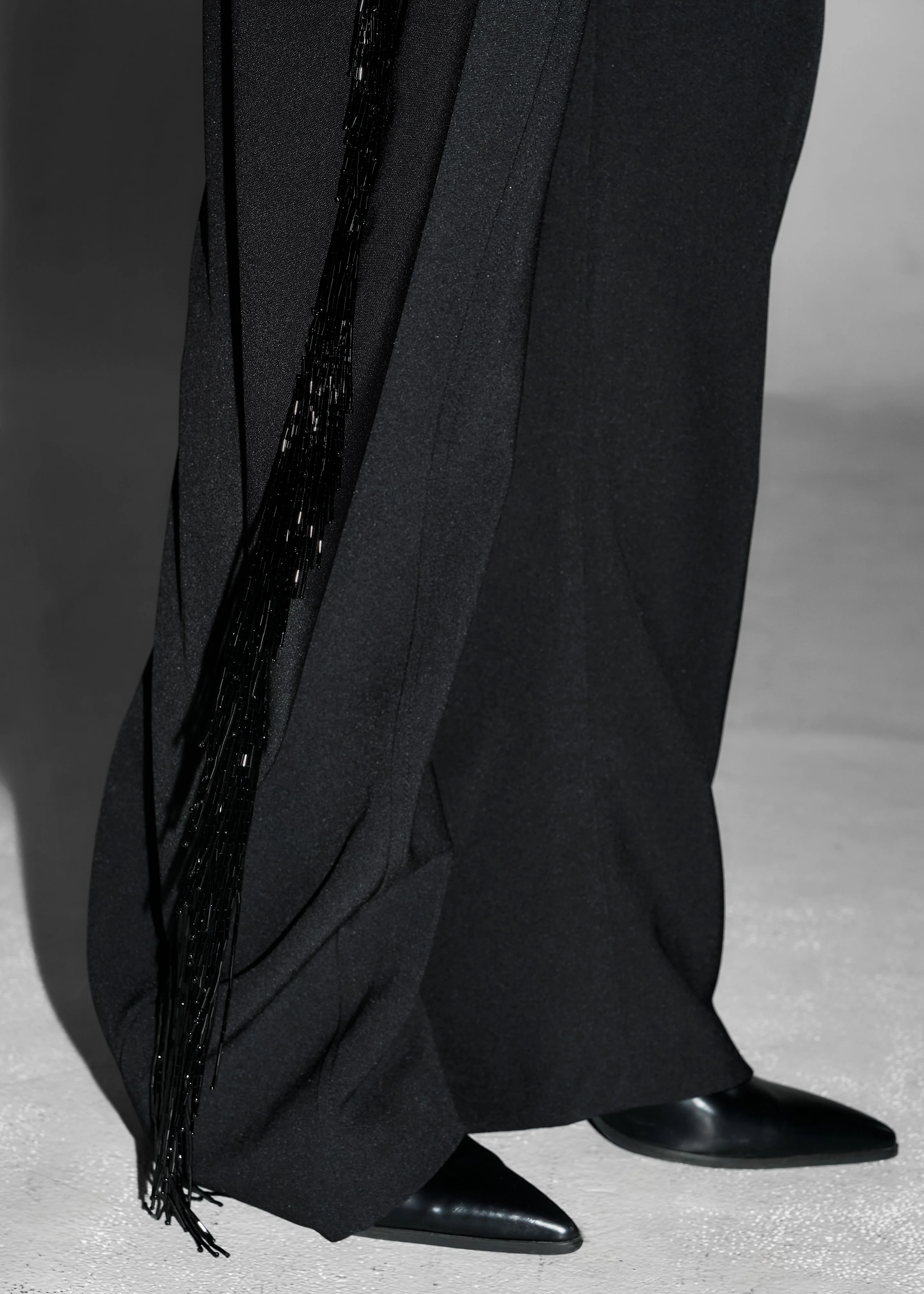 Bianca Fringed Barrel Leg Pants - Black - Image 4