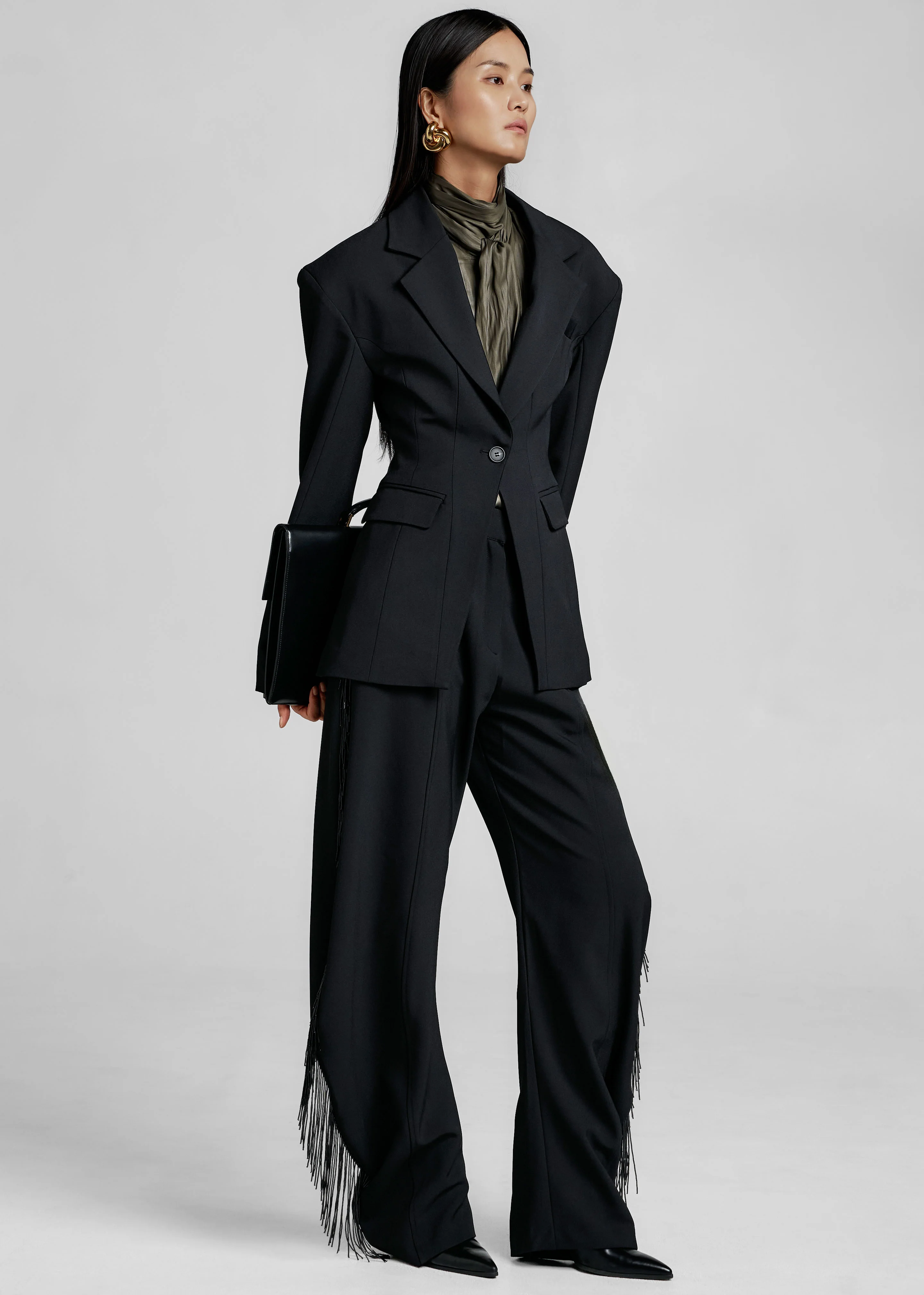 Bianca Hourglass Blazer - Black - Image 5