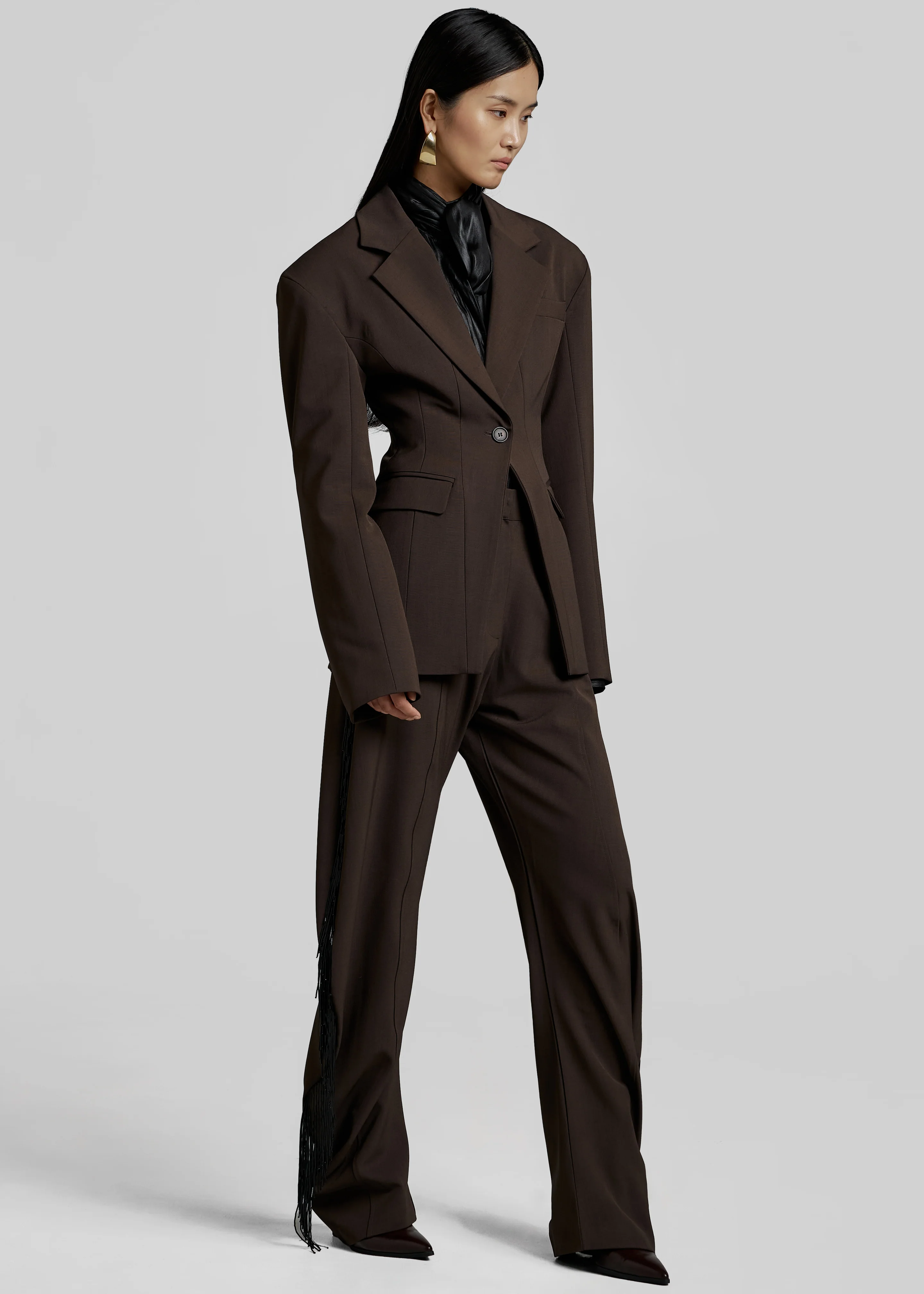 Bianca Hourglass Blazer - Brown - Image 4