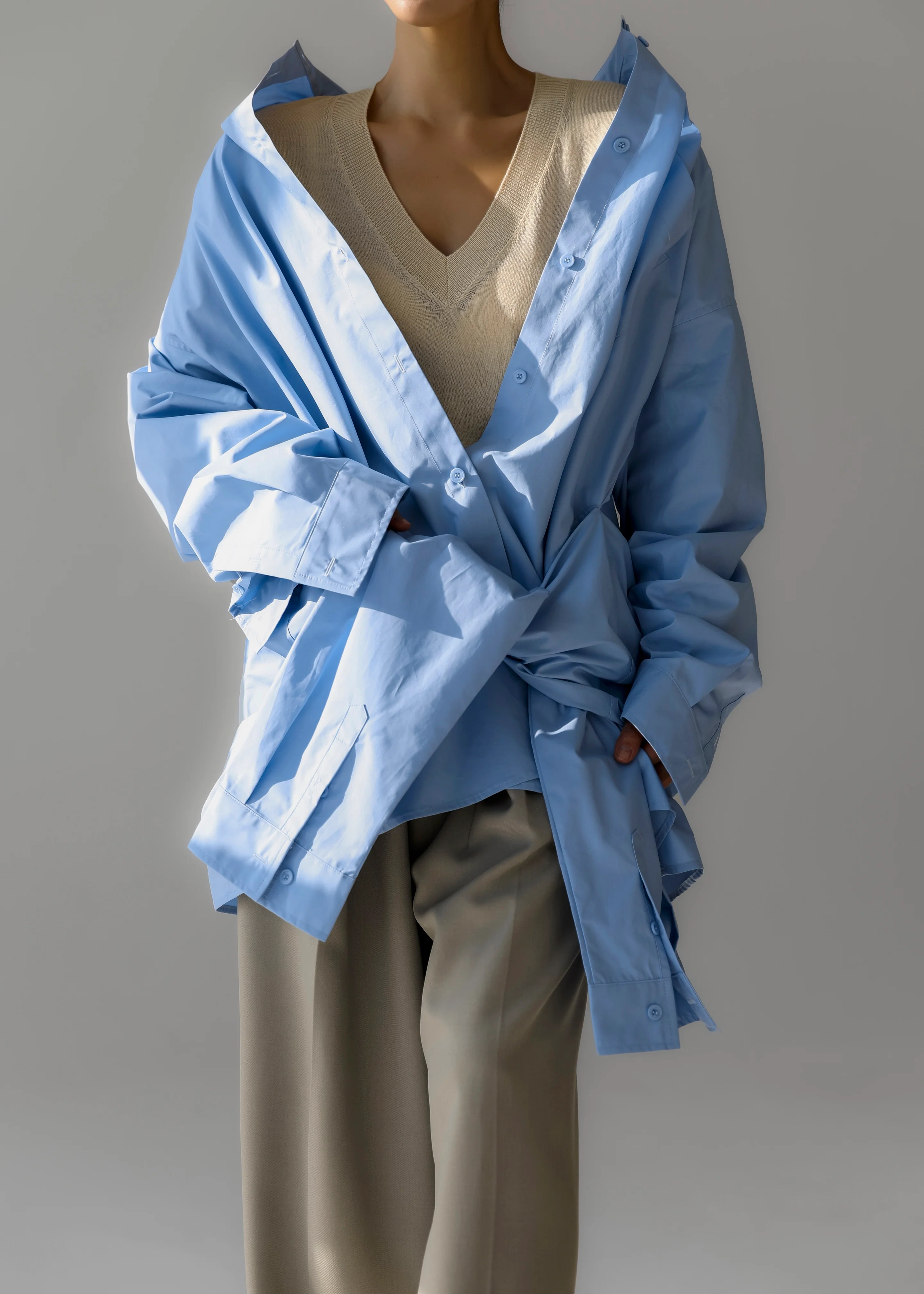 Birkholm Double Sleeve Tie Shirt - Blue - Image 4