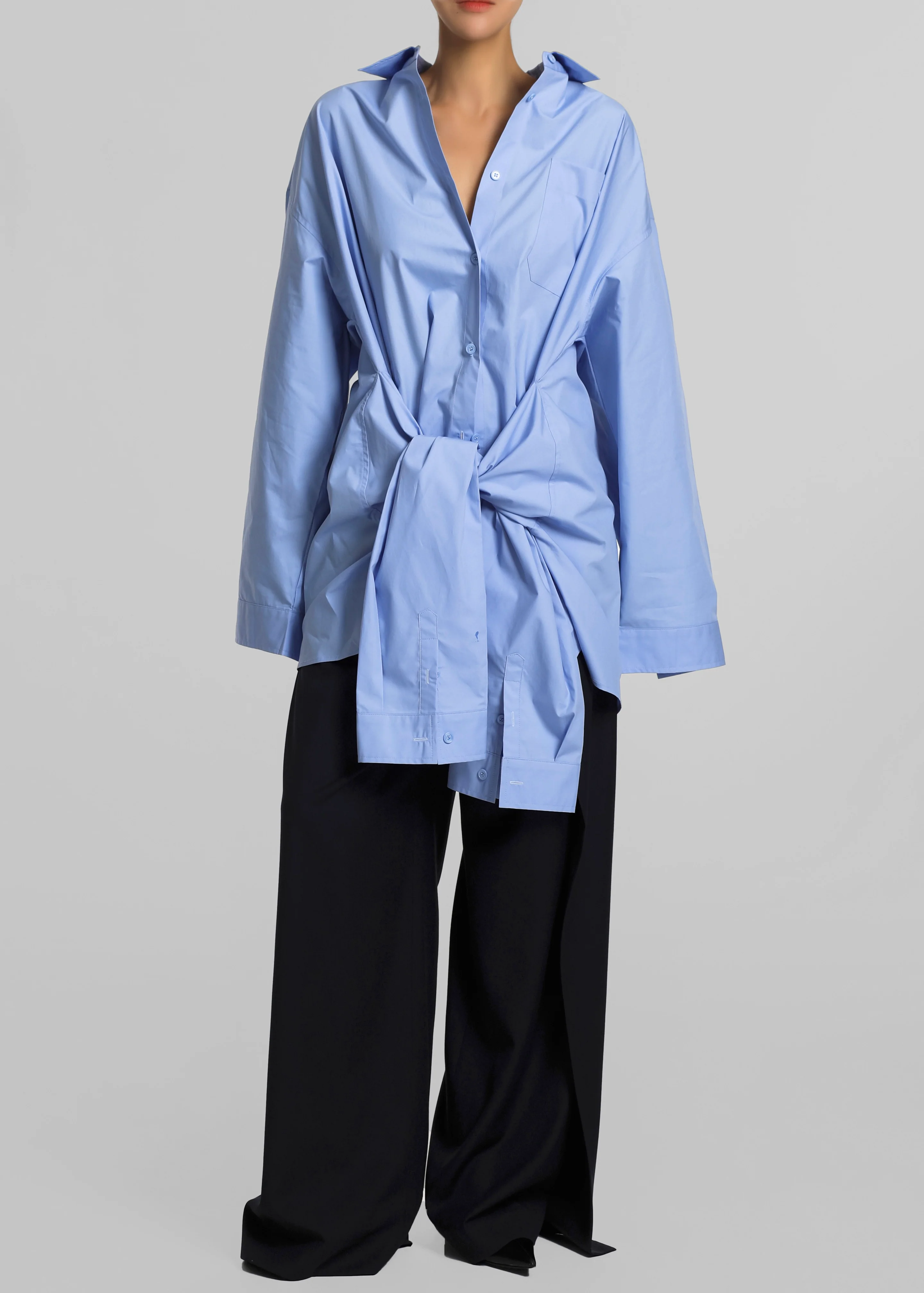 Birkholm Double Sleeve Tie Shirt - Blue - Image 6