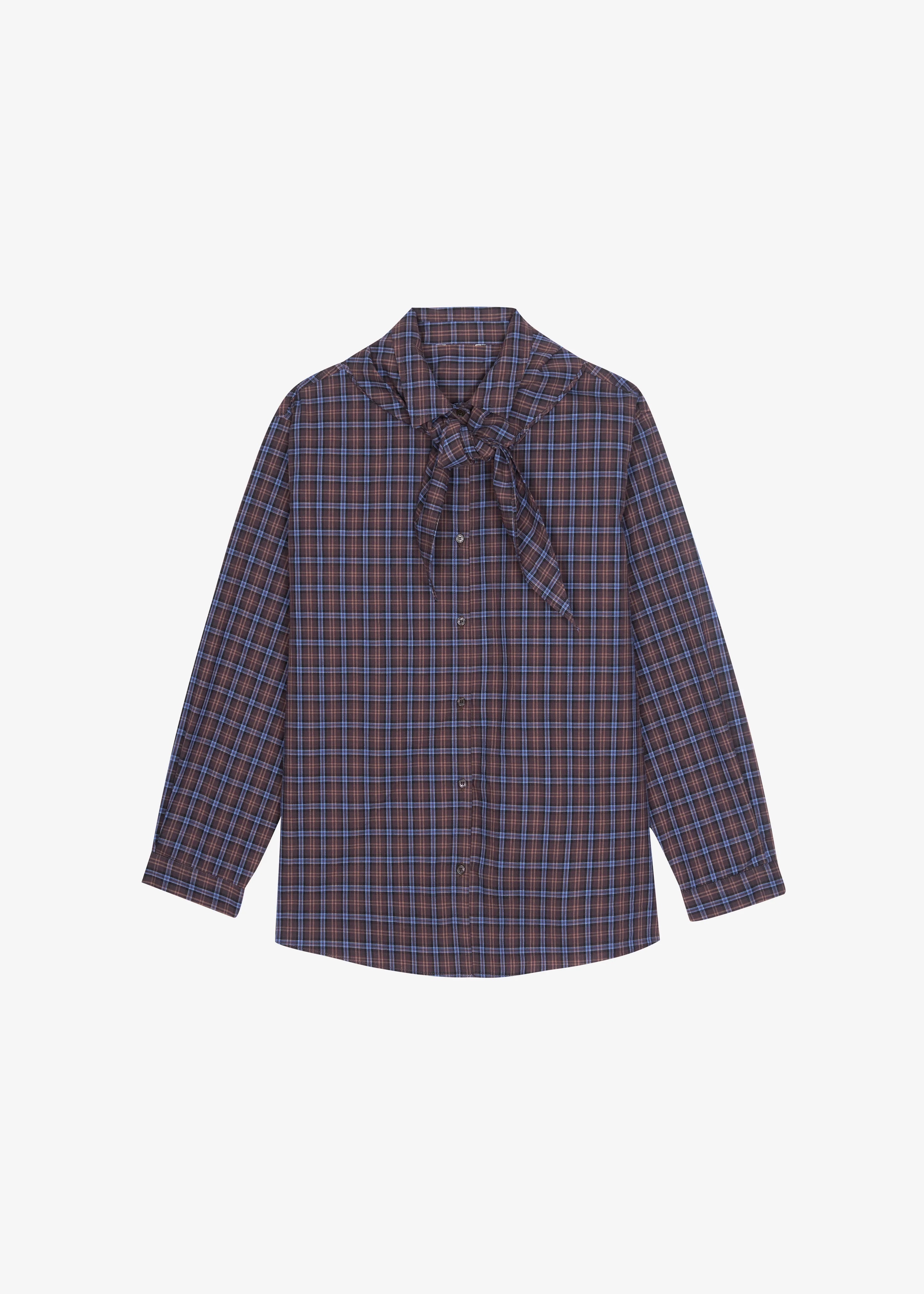 Bitry Scarf Shirt - Brown Plaid - Image 10