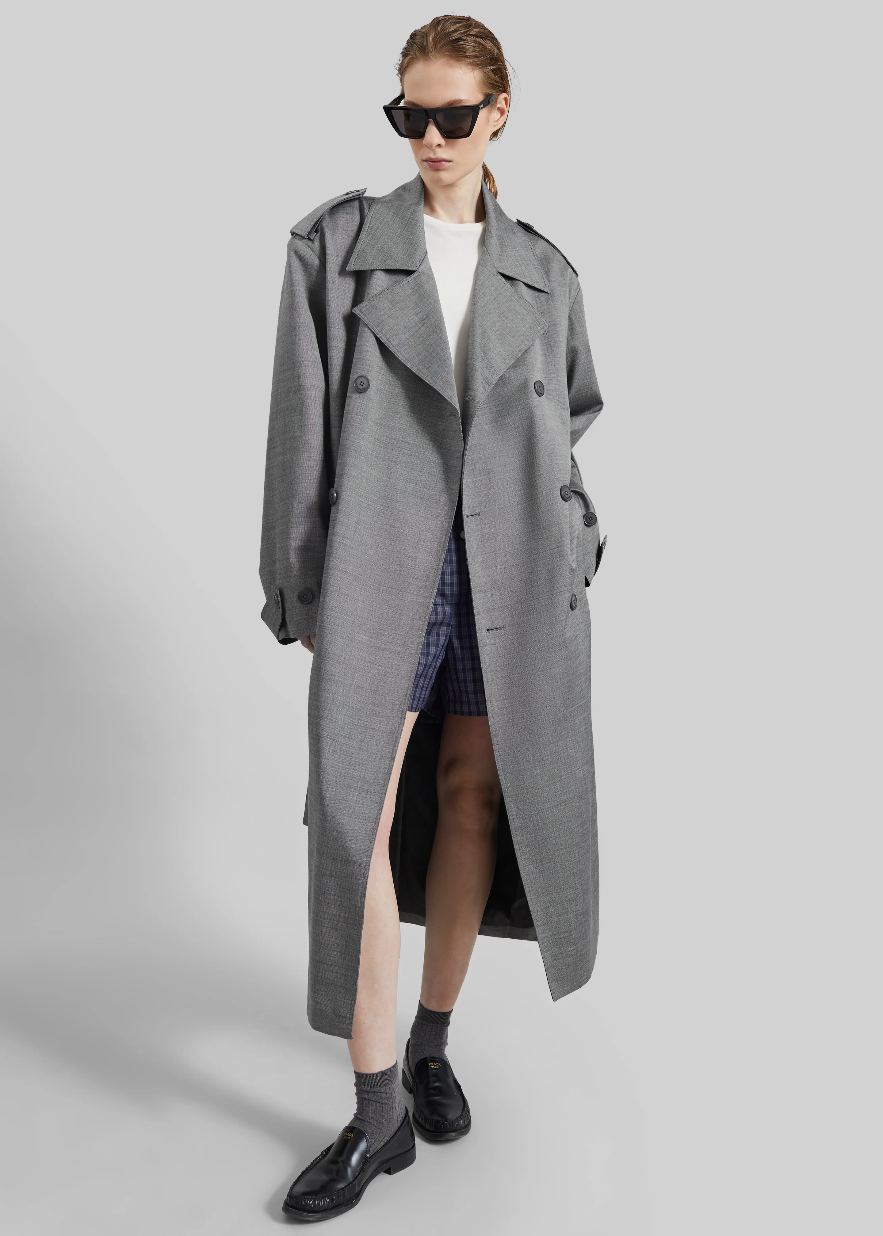 Bleecker Trench Coat - Grey Melange - Image 3
