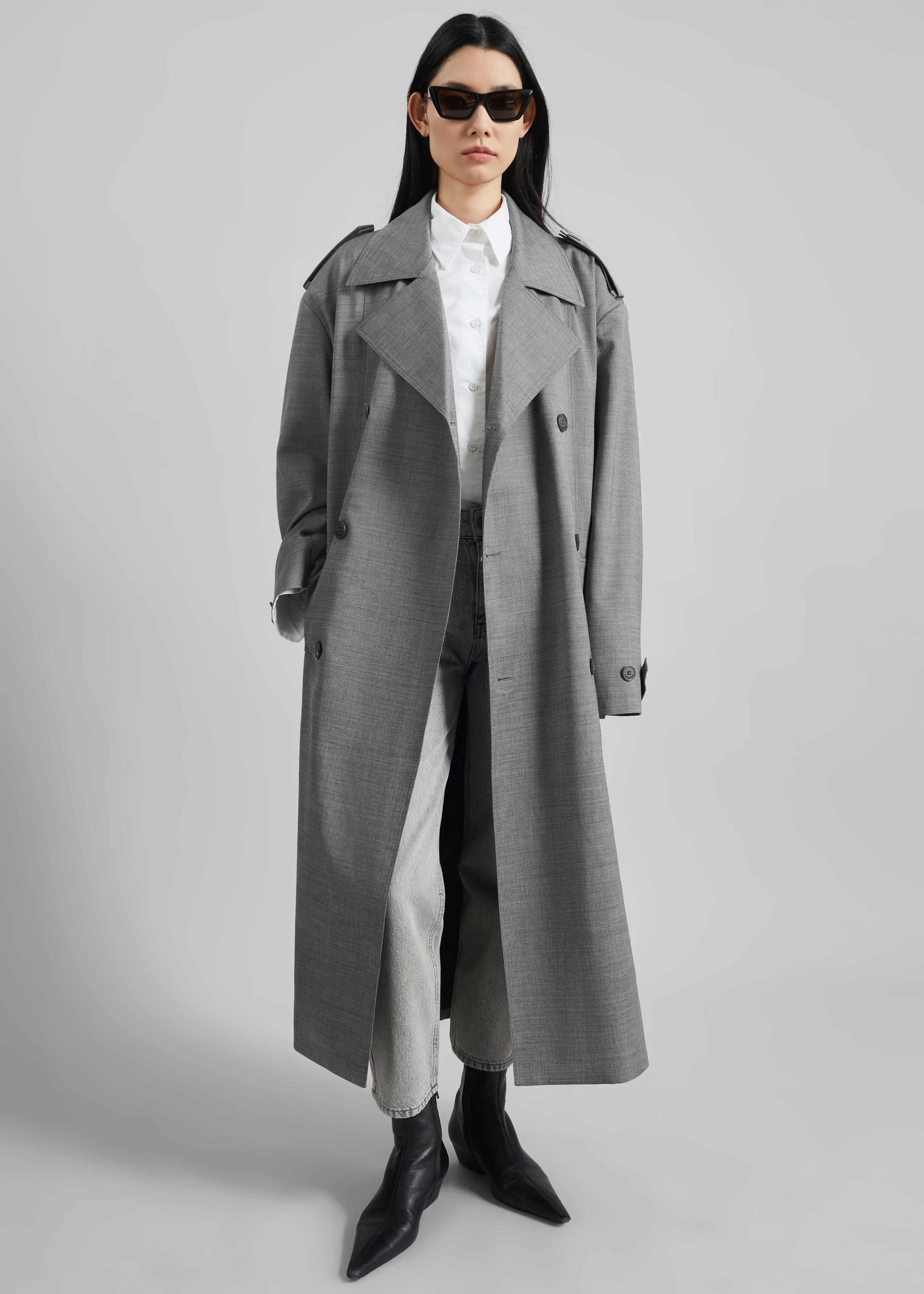 Bleecker Trench Coat - Grey Melange - Image 5