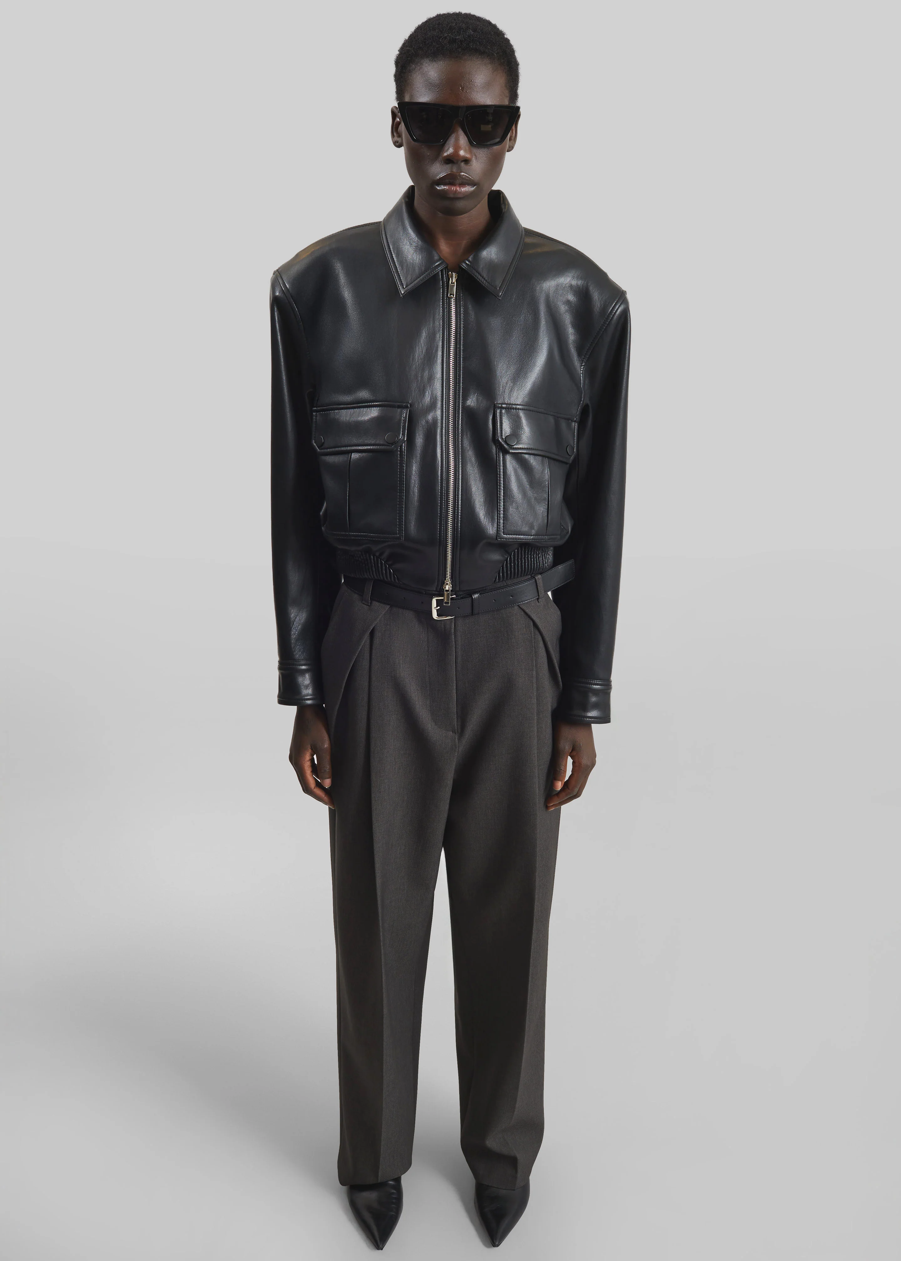 Blerick Belted Trousers - Dark Grey - Image 3