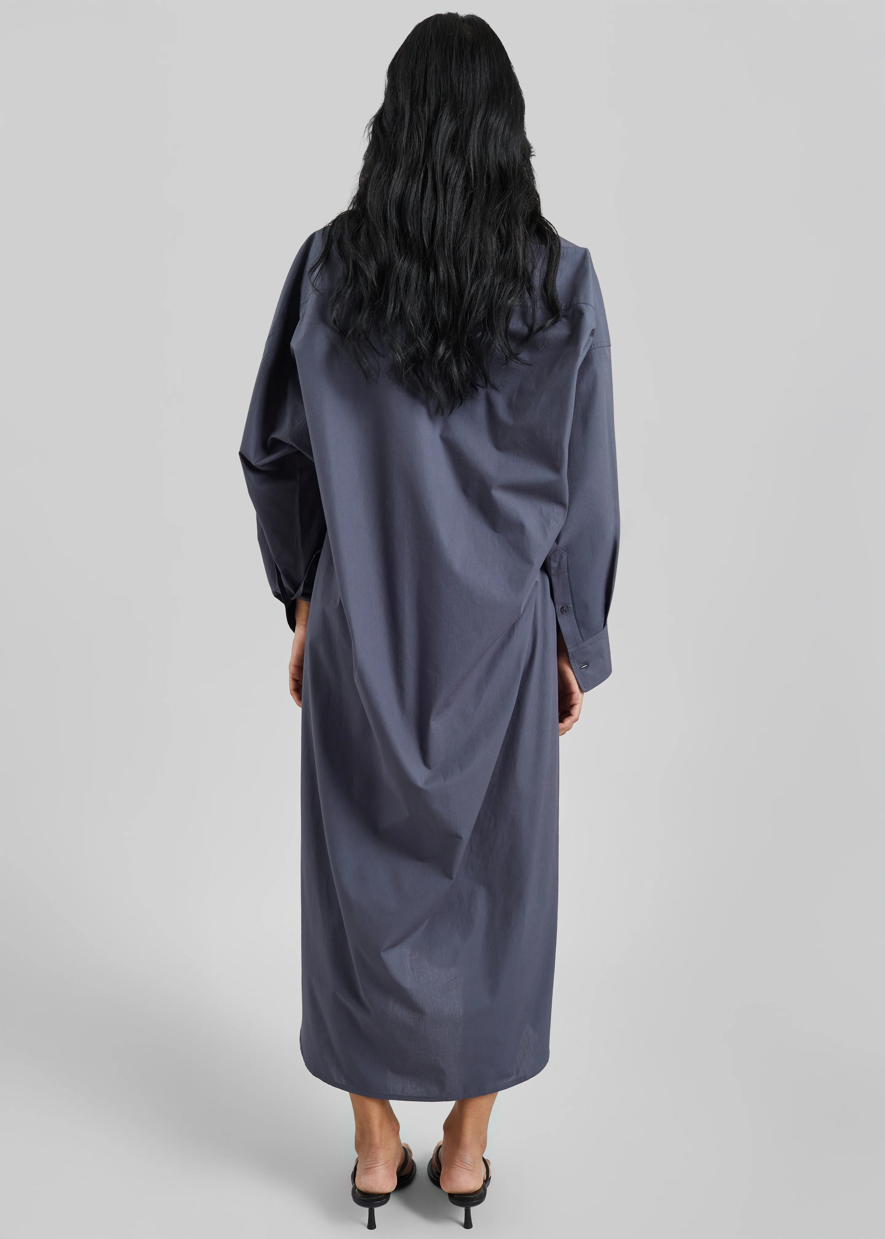Bloom Organic Cotton Shirt Dress - Charcoal - Image 6
