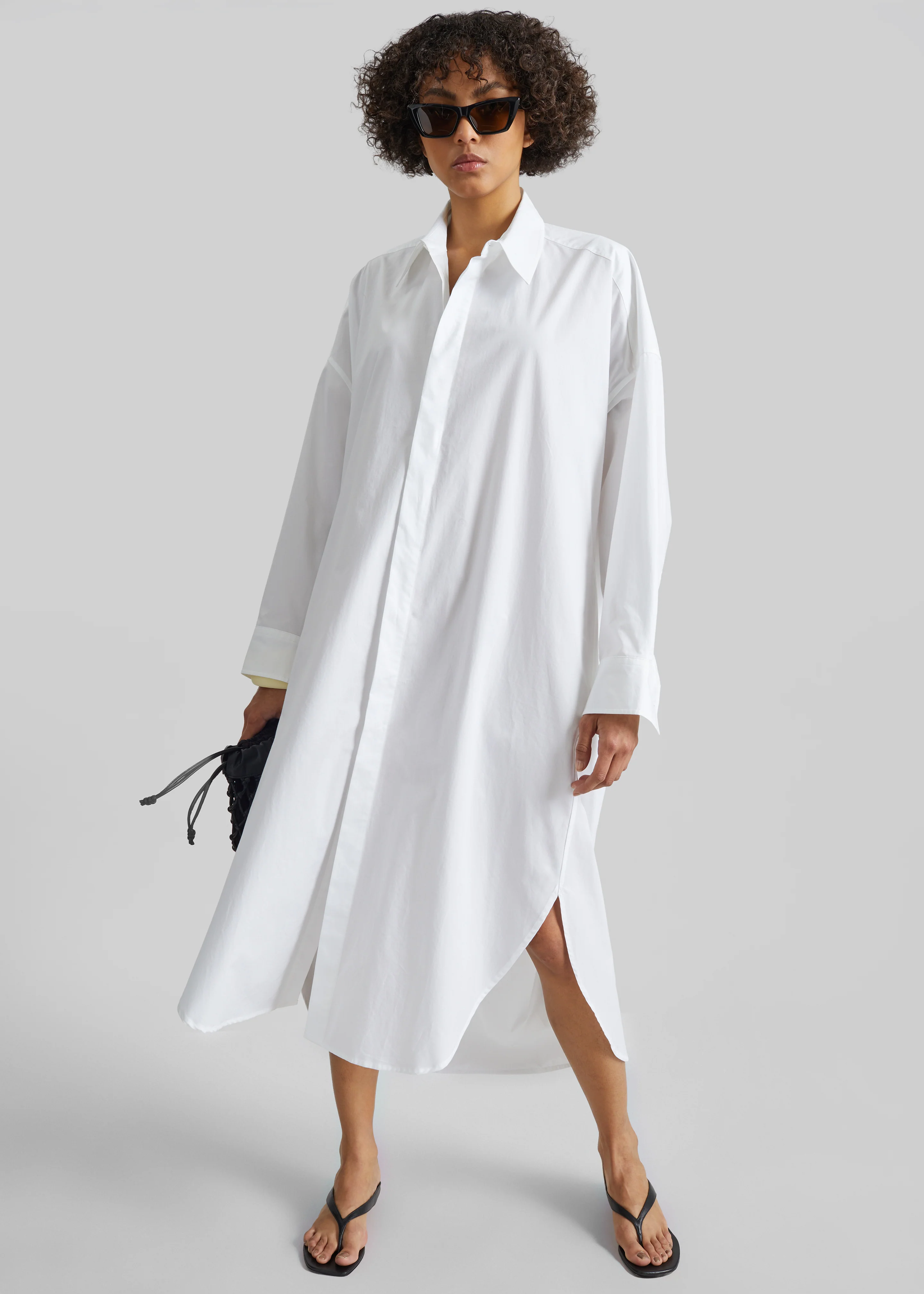 Bloom Organic Cotton Shirt Dress - White - Image 2