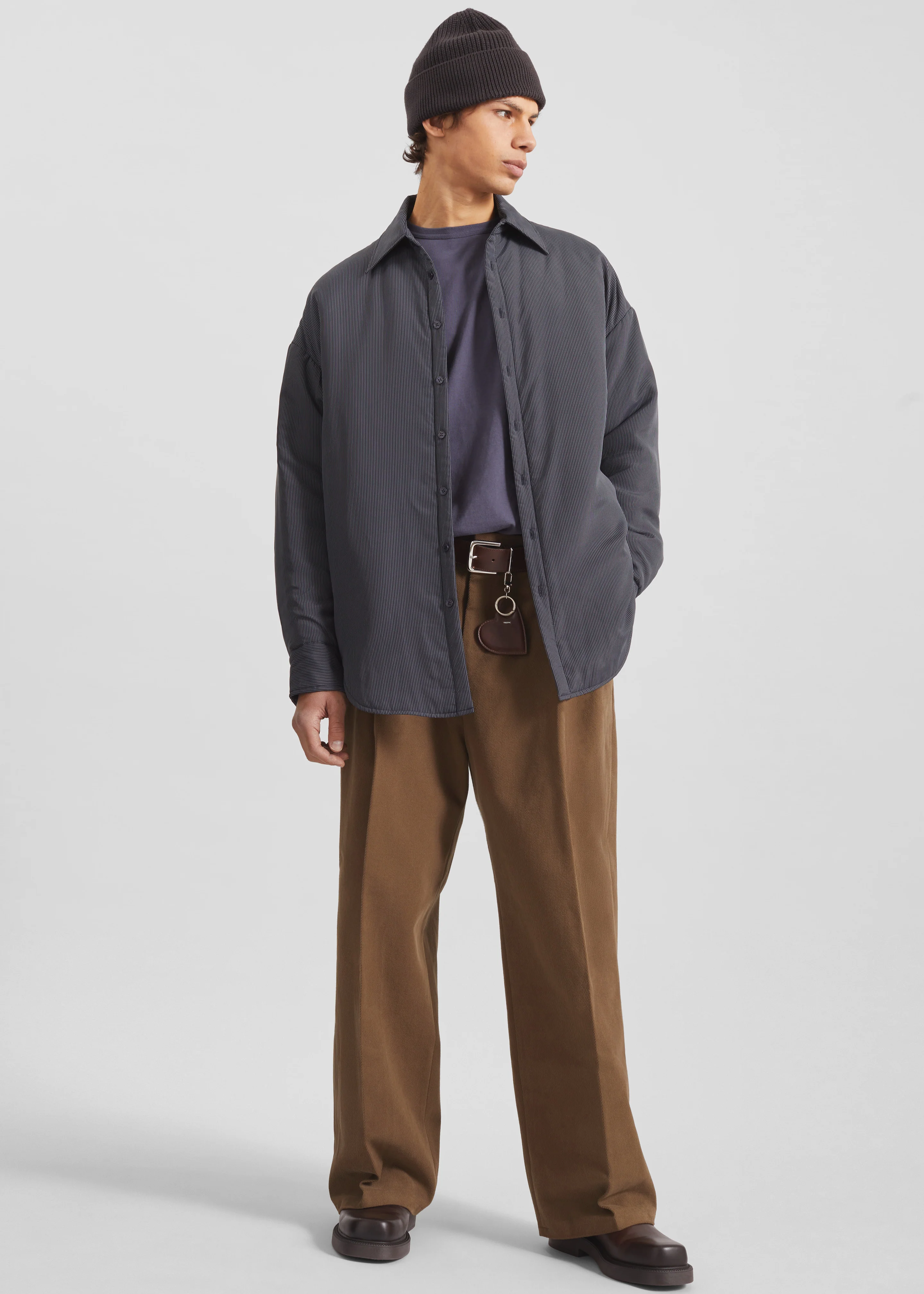 Borken Pleated Twill Pants - Brown - Image 5