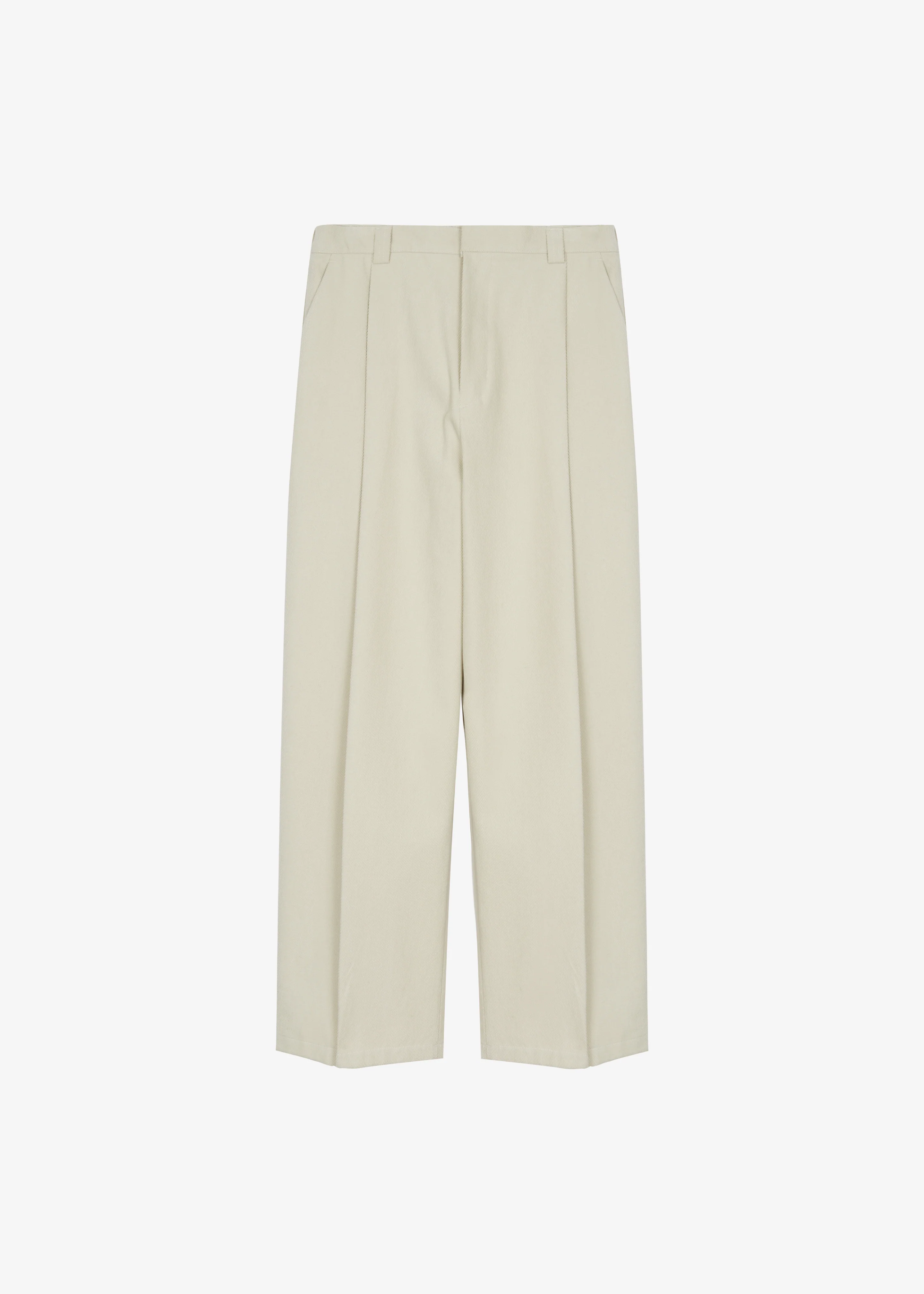 Borken Pleated Twill Pants - Ivory - Image 10