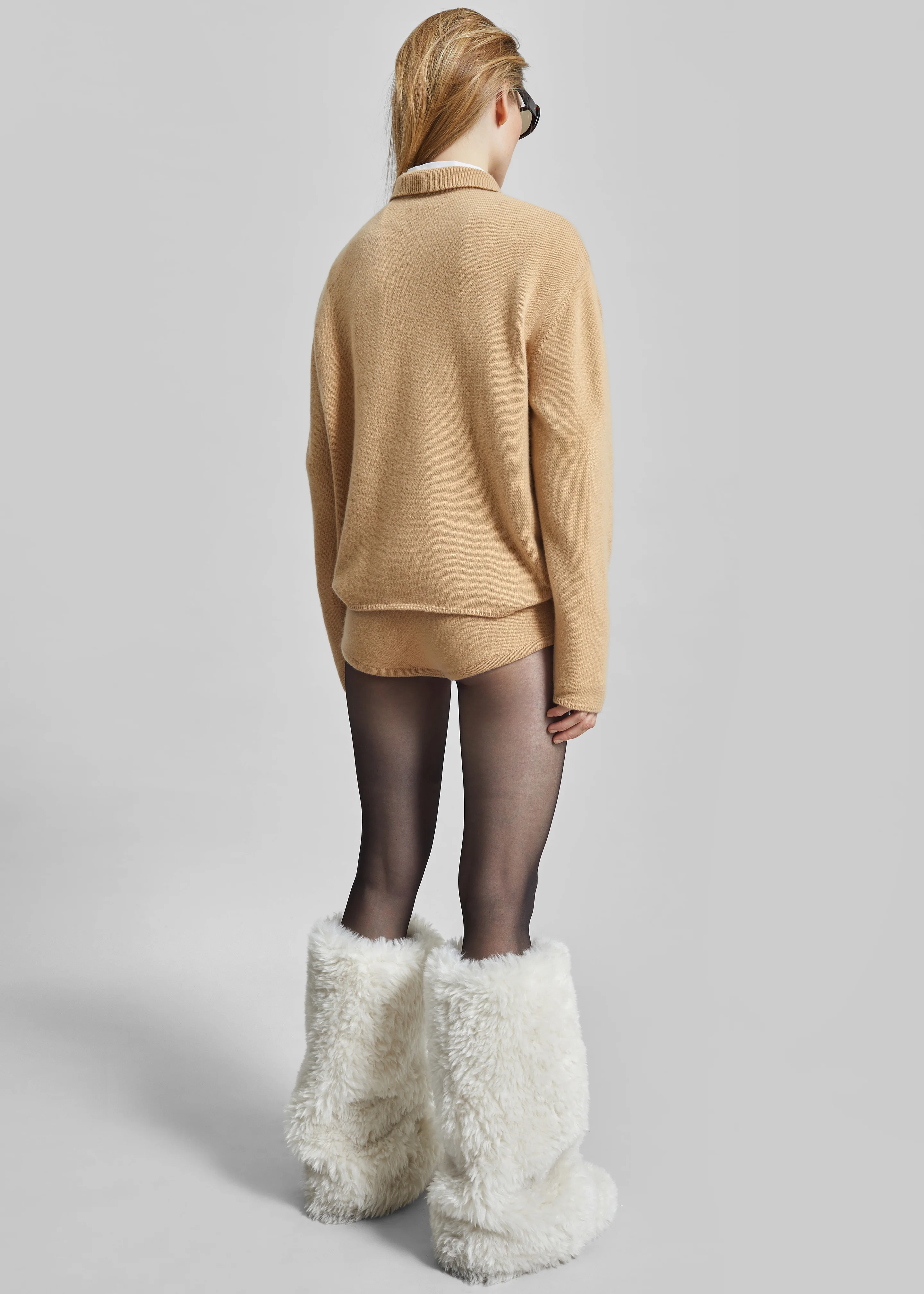 Bresica Knit Polo Sweater - Camel - Image 7