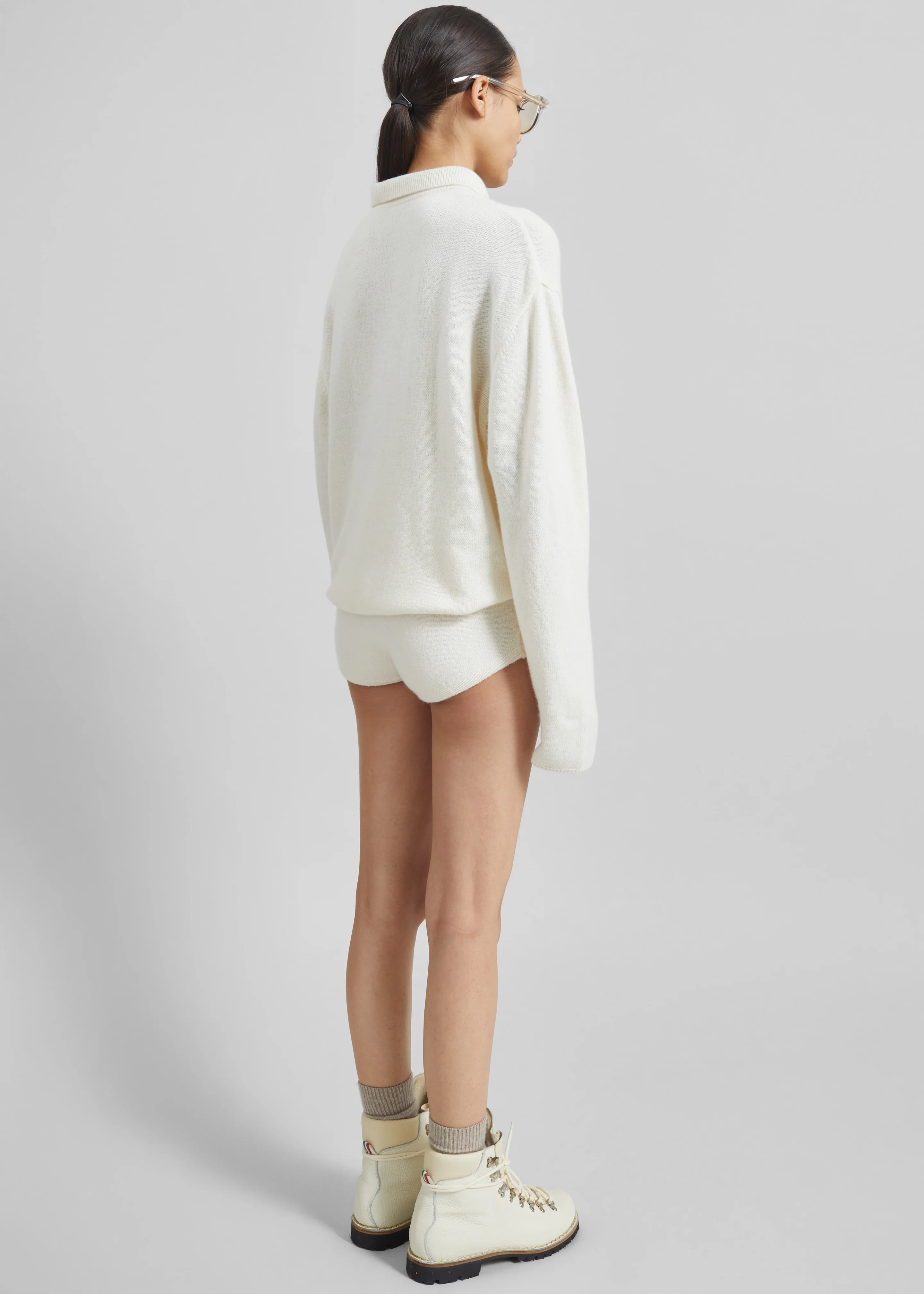 Bresica Knit Polo Sweater - Ivory - Image 6