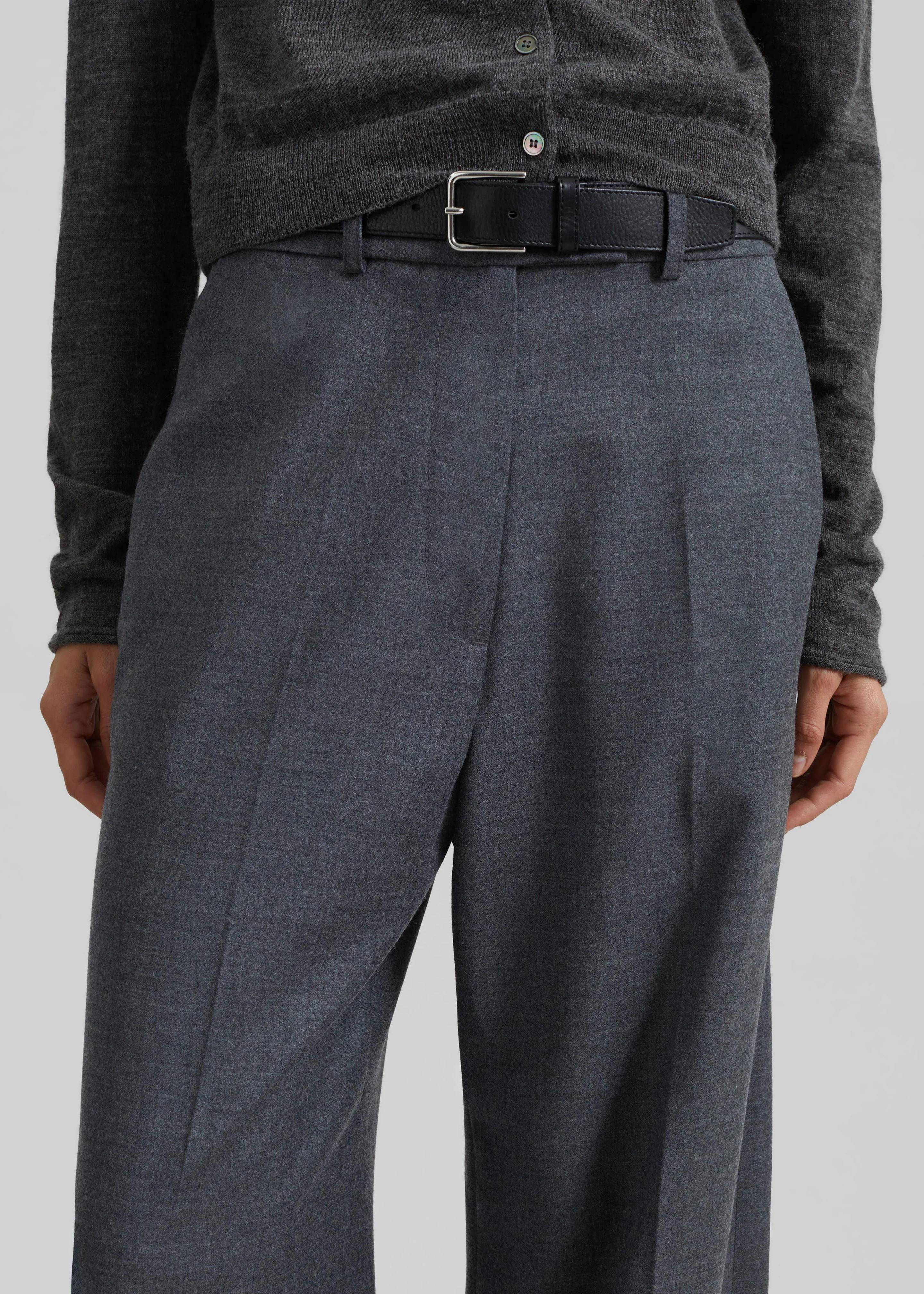 Brickell Flannel Trousers - Grey Melange - Image 5