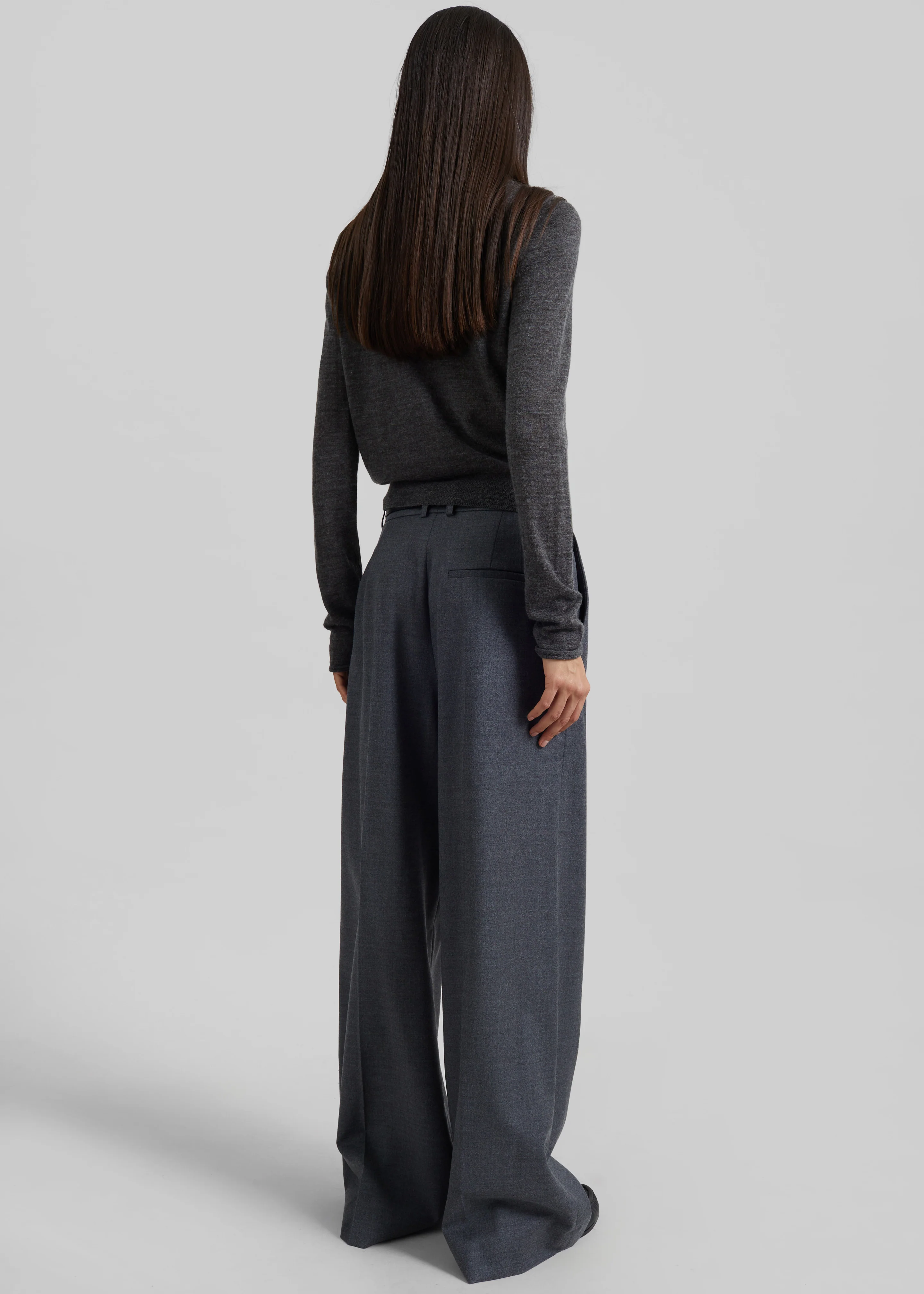 Brickell Flannel Trousers - Grey Melange - Image 7