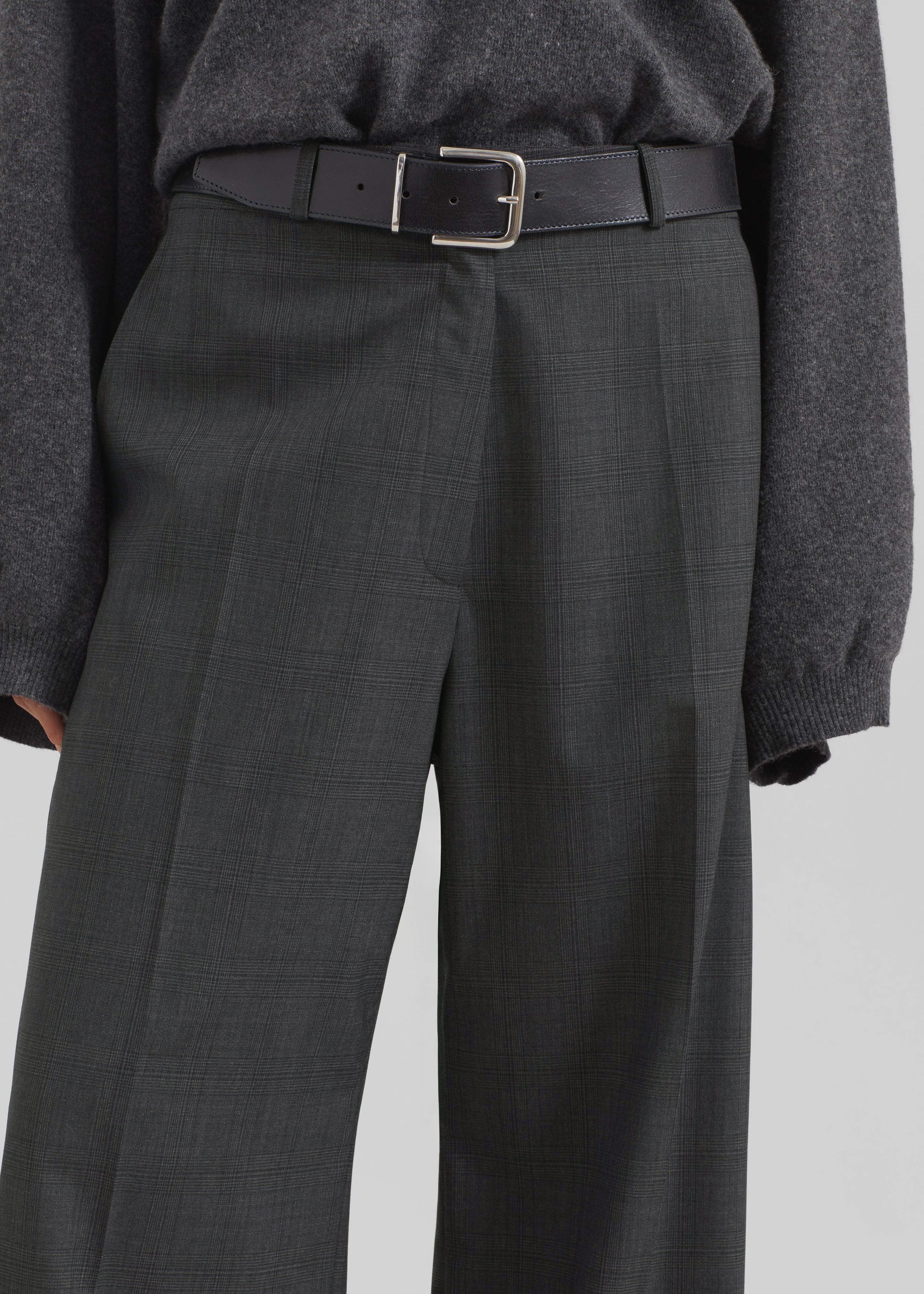 Brickell Plaid Trousers - Dark Grey - Image 3