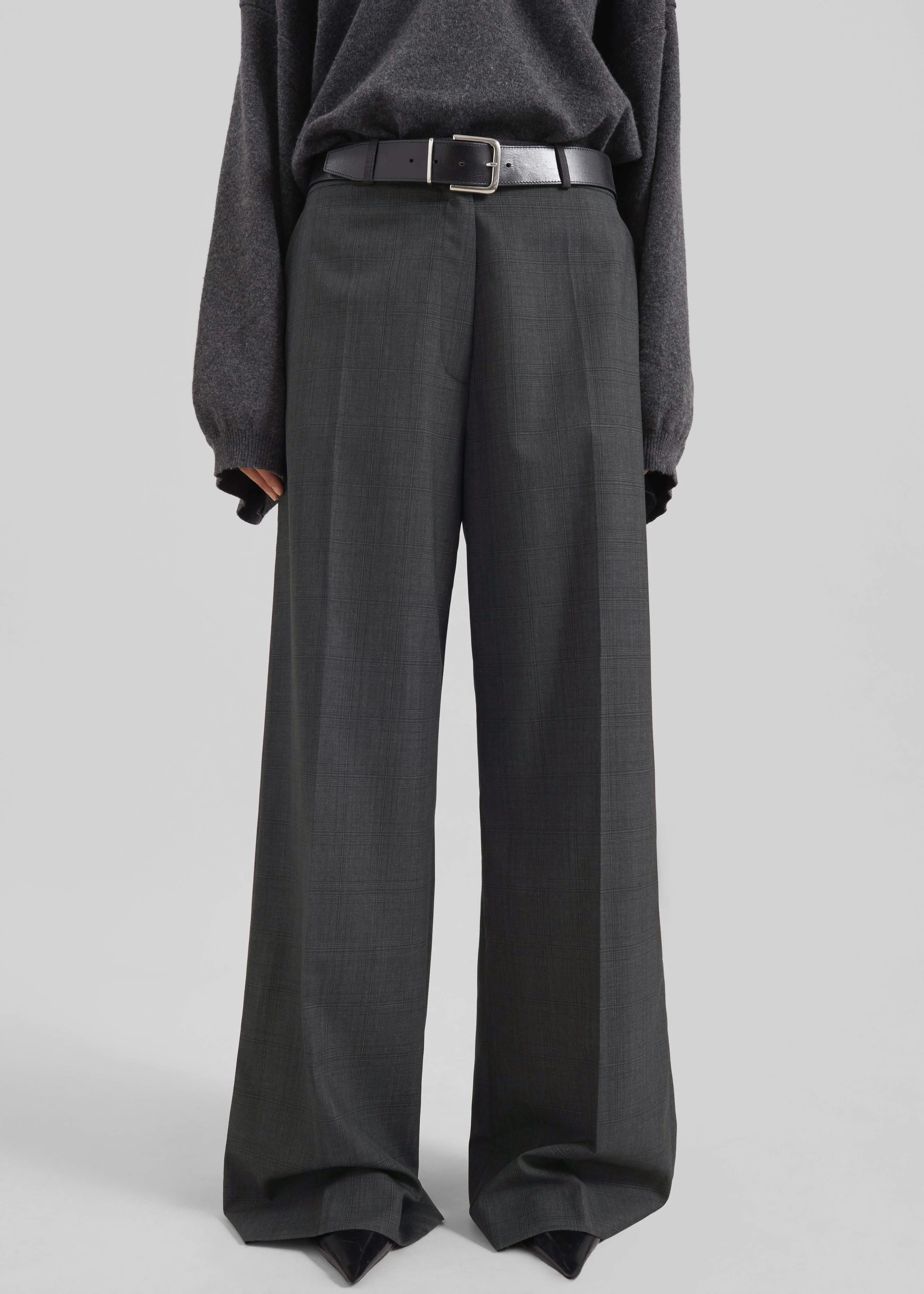 Brickell Plaid Trousers - Dark Grey - Image 4