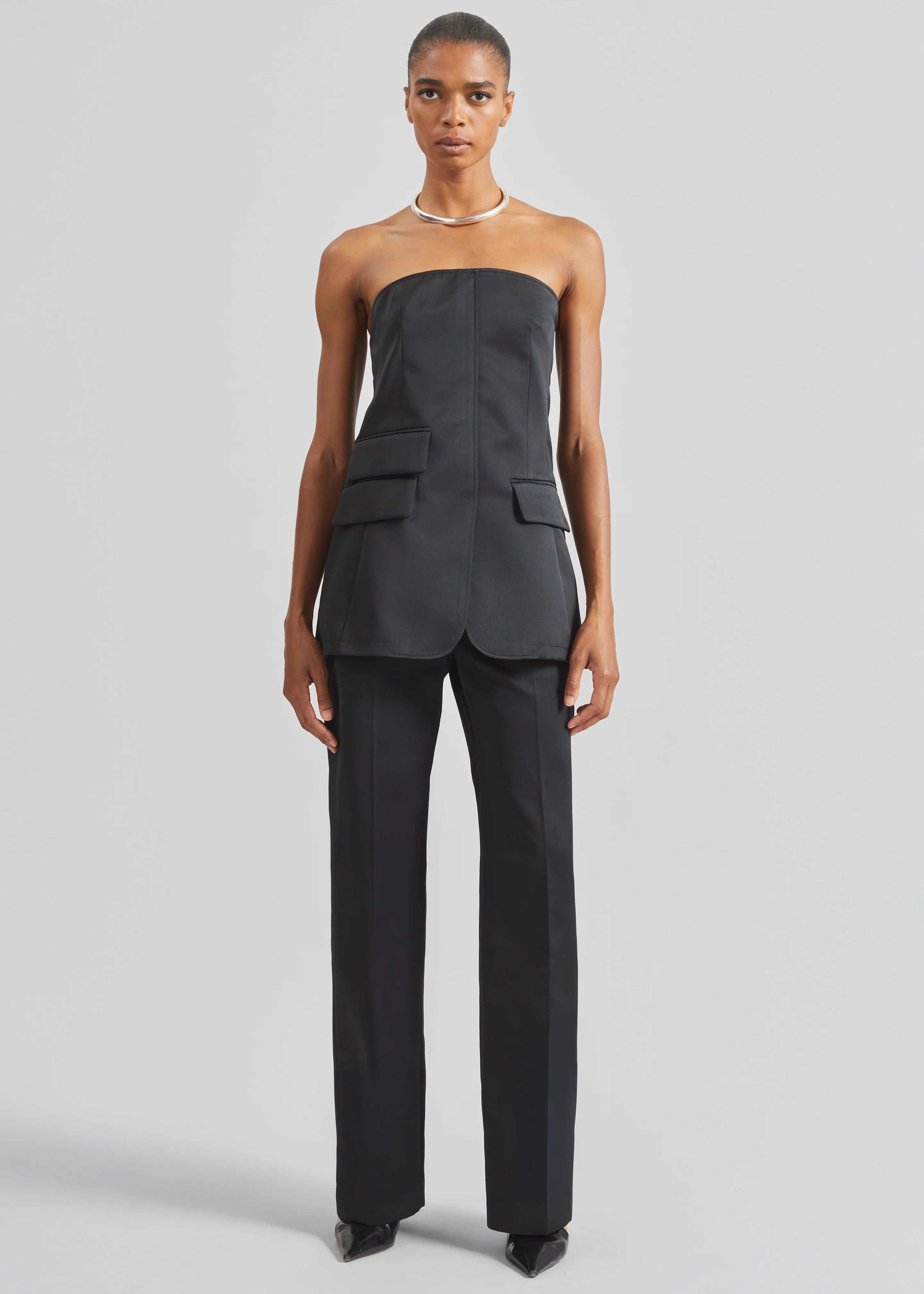 Brickell Satin Trousers - Black - Image 3