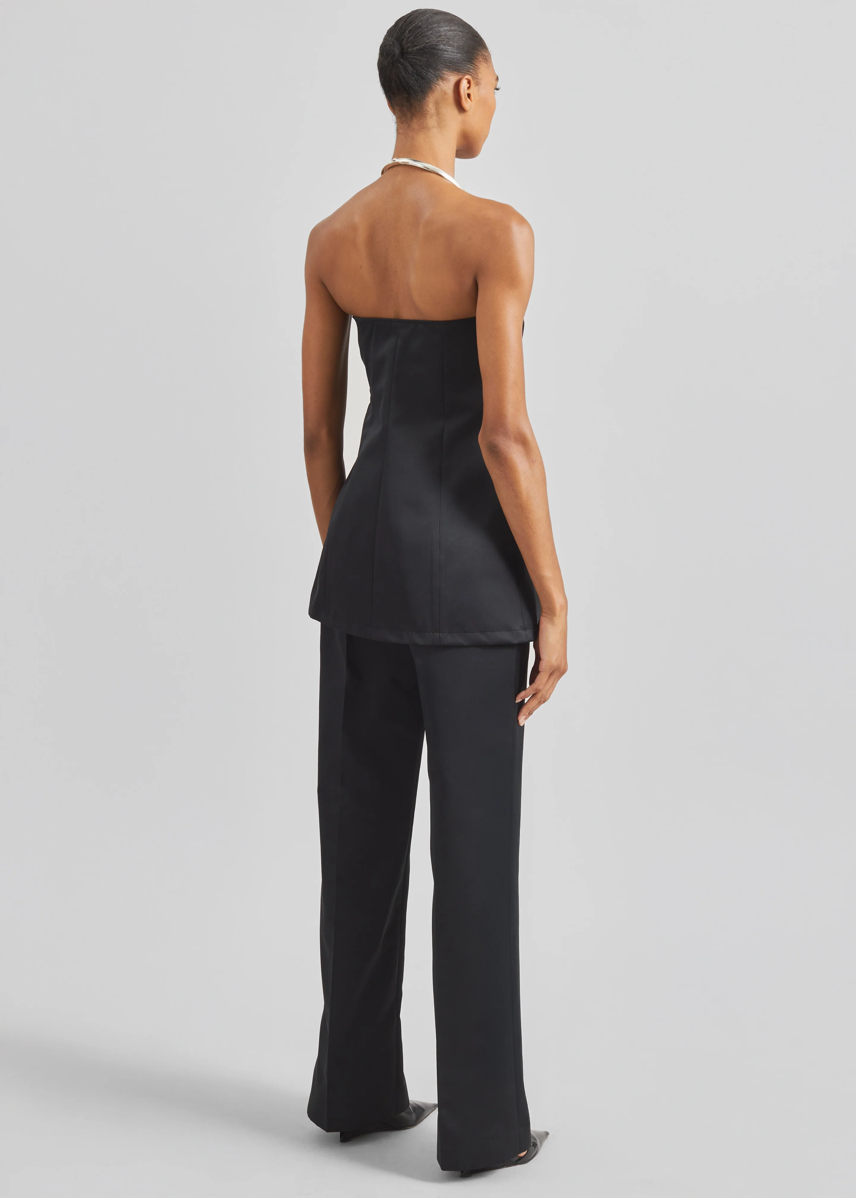 Brickell Satin Trousers - Black - Image 9