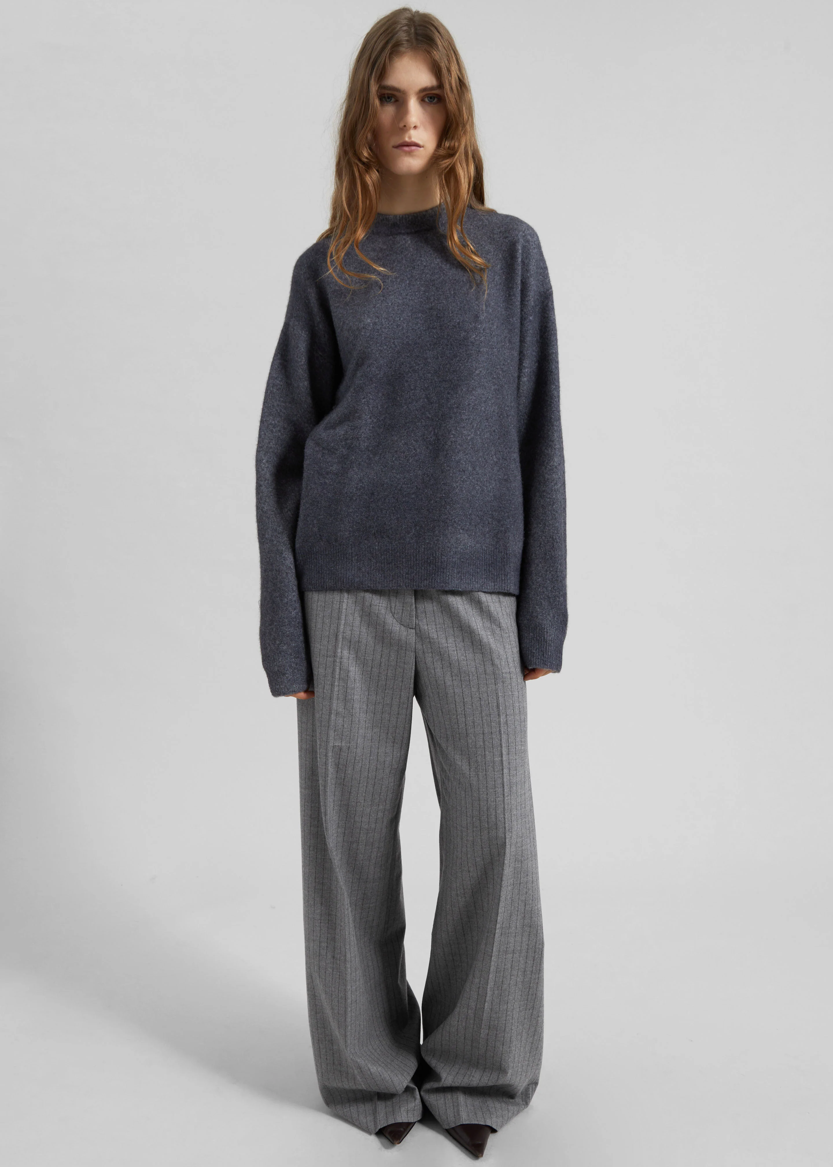 Brickell Striped Trousers - Grey/Brown - Image 6