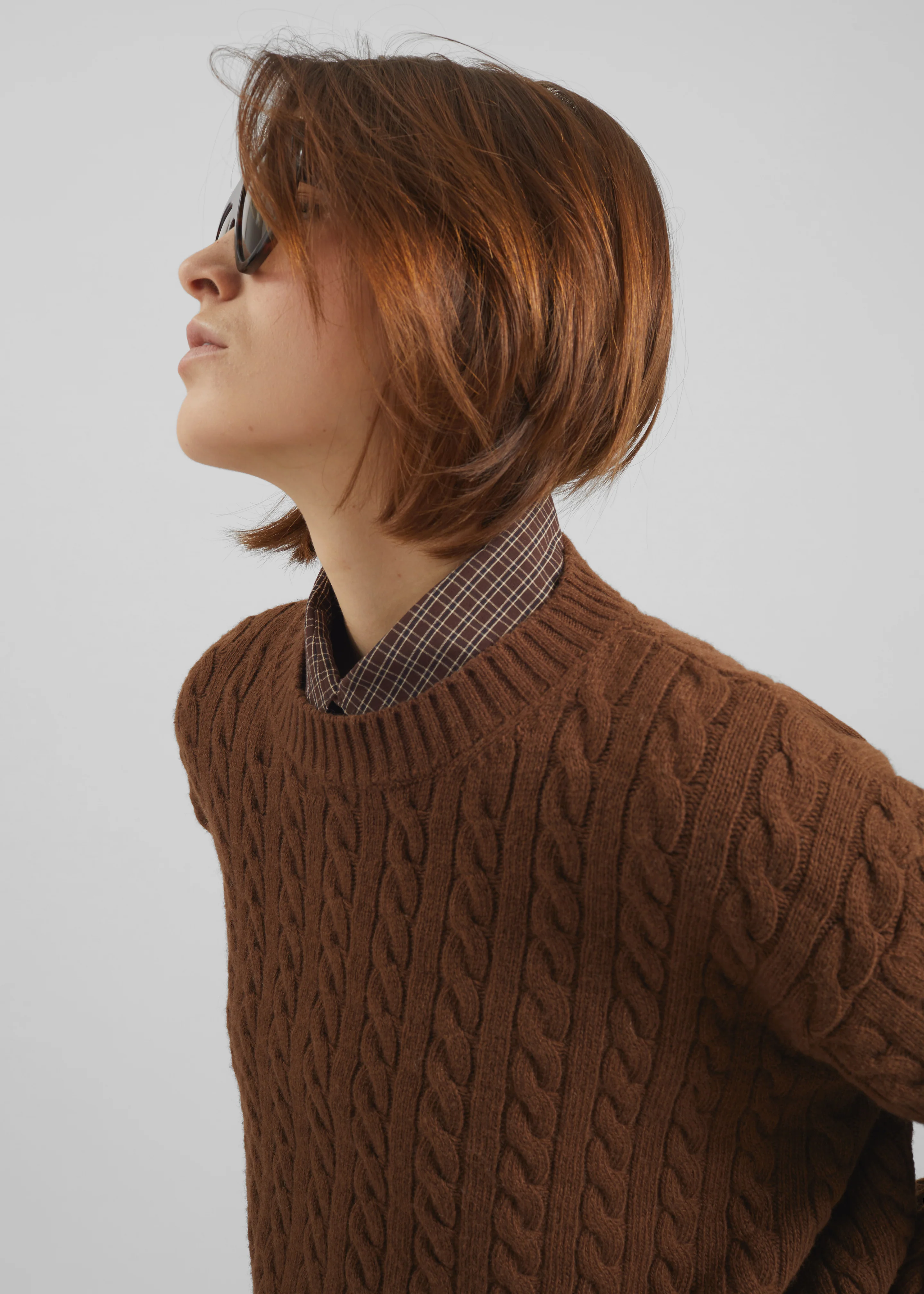 Brisbane Cropped Boxy Sweater - Brown - Image 5
