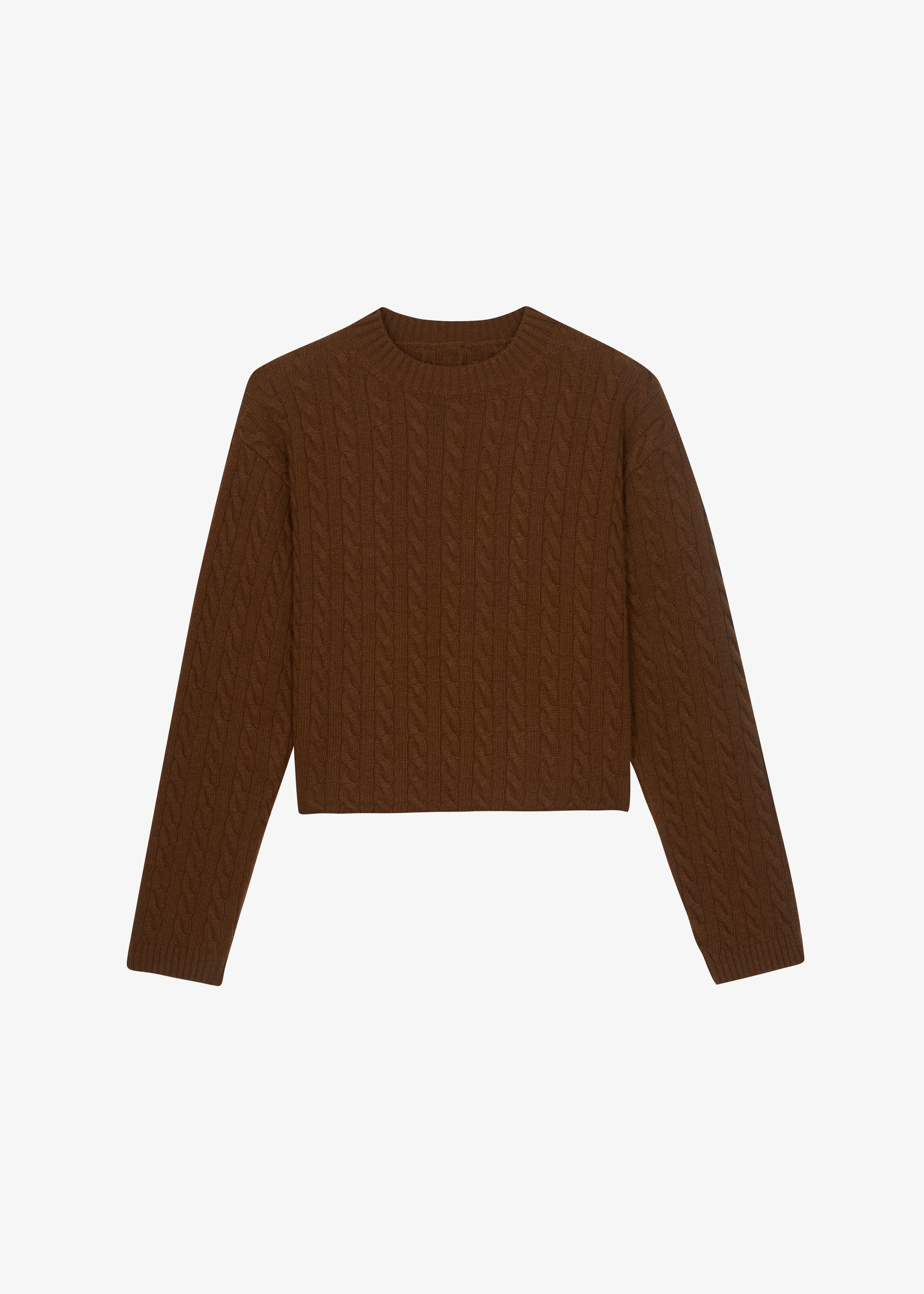 Brisbane Cropped Boxy Sweater - Brown - Image 8