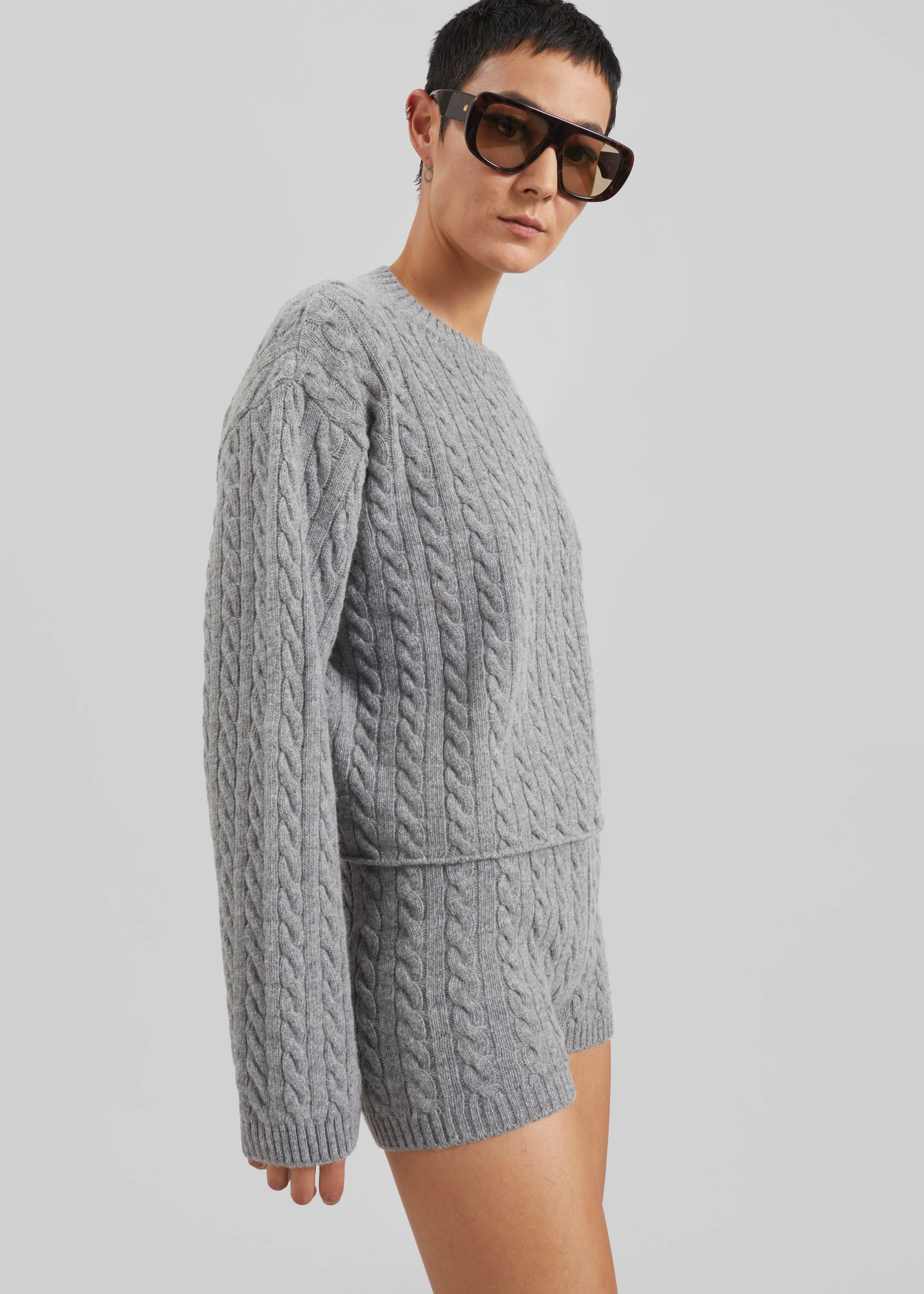 Brisbane Cropped Boxy Sweater - Grey - Image 3