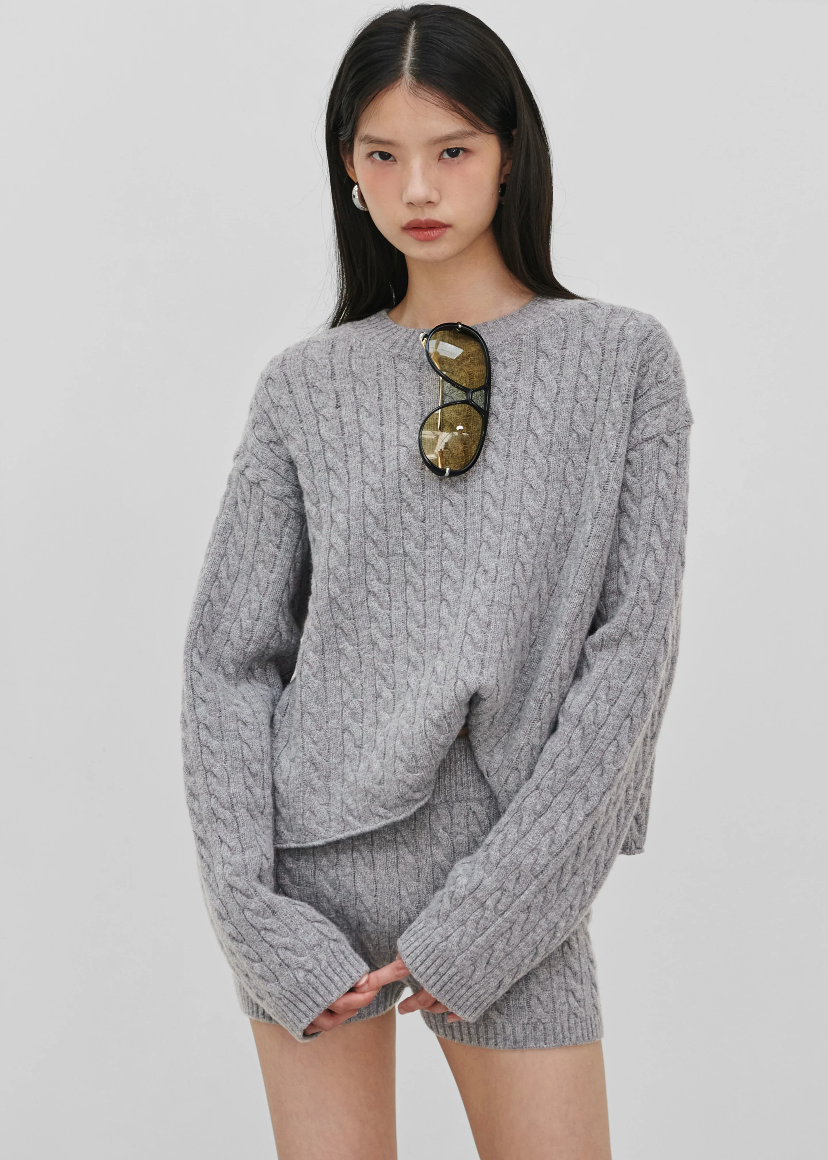 Brisbane Cropped Boxy Sweater - Grey - Image 7