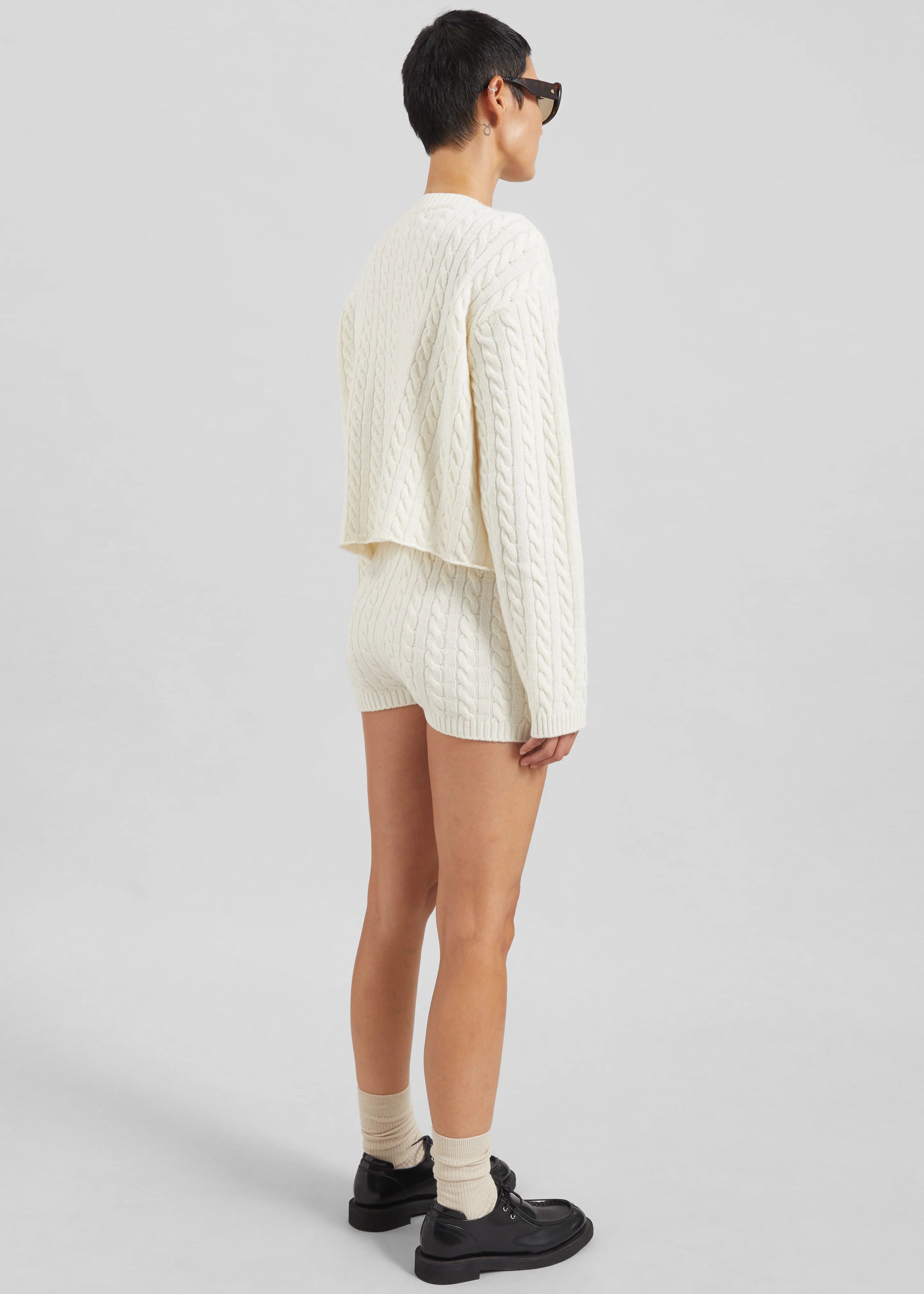 Brisbane Cropped Boxy Sweater - White - Image 5