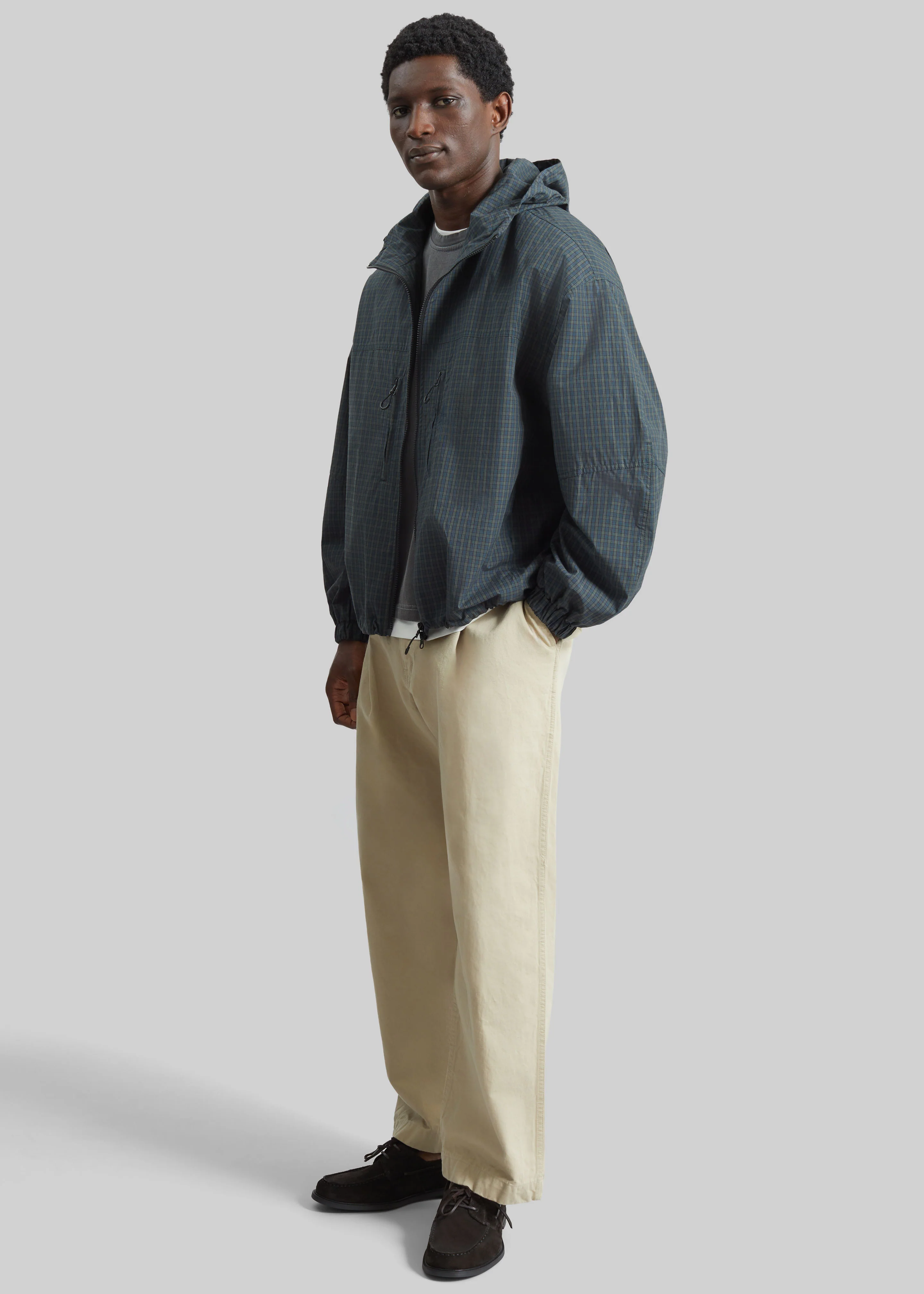 Bristol Windbreaker Jacket - Green Plaid - Image 7