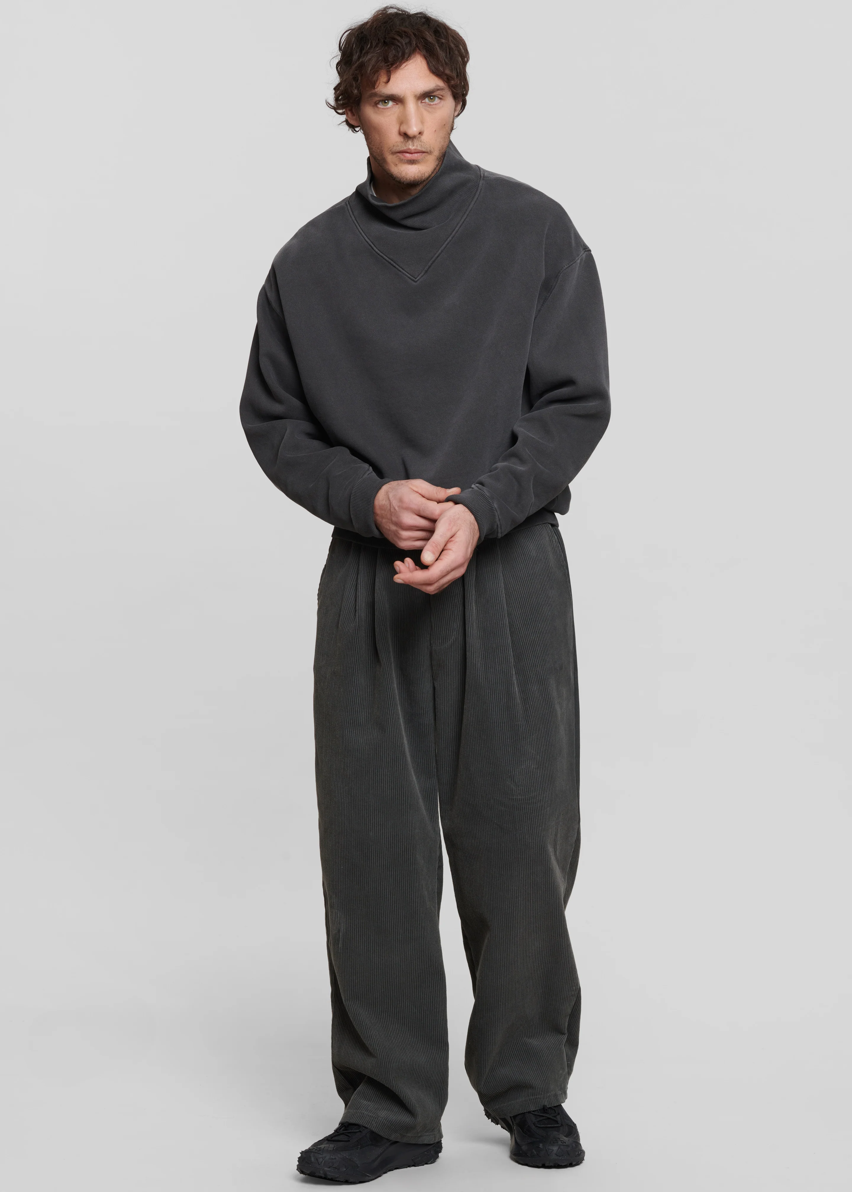 Brixton Corduroy Joggers - Charcoal - Image 4