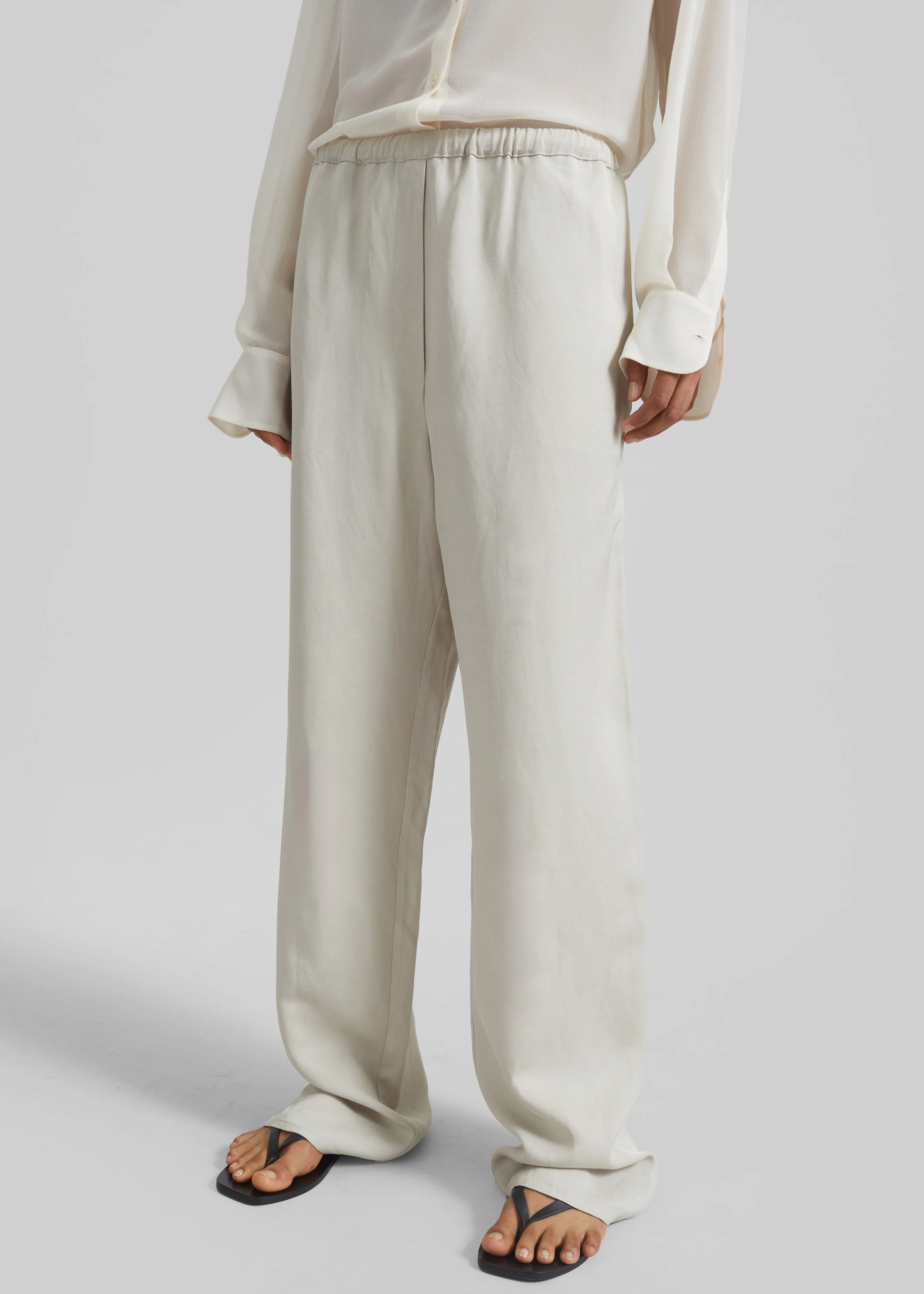 Bruna Linen Soft Pants - Light Beige - Image 2